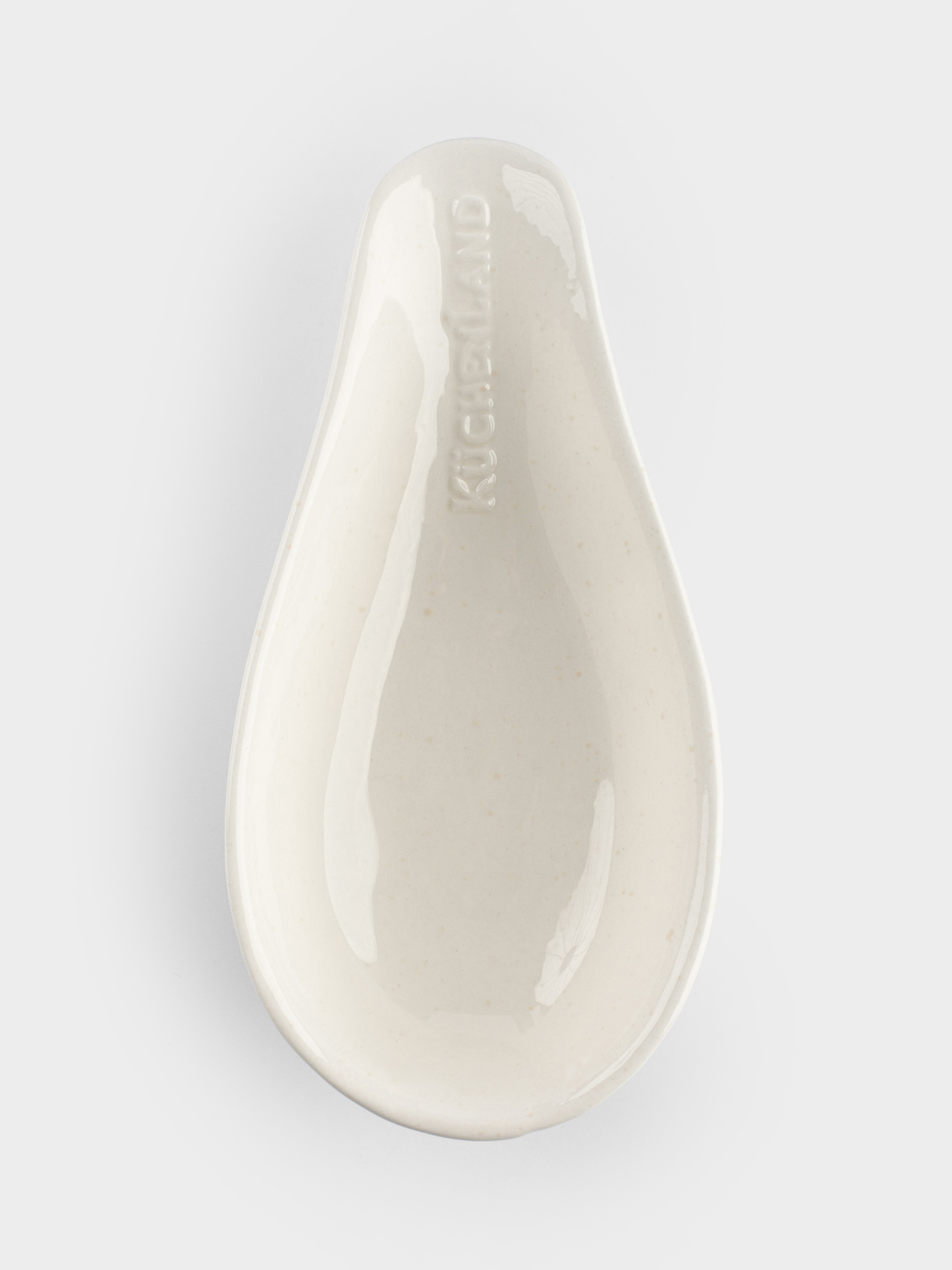 Подставка под ложку, 20 см, керамика, молочно-бежевая, в крапинку, Ceramo speckled, image-0