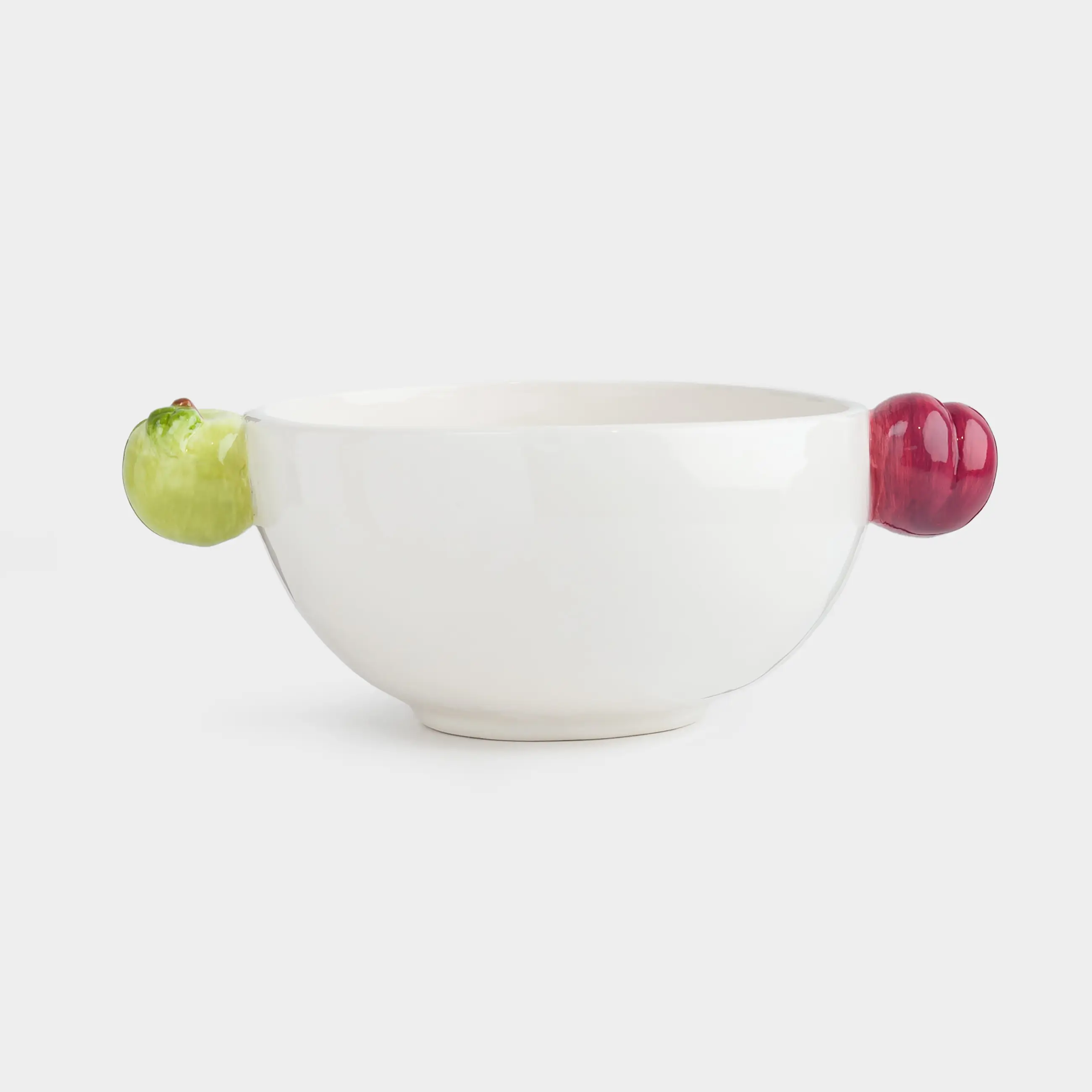 Салат ыдысы, 15х8 см, мл, керамика, сүт түстес, Алма және алхоры, Fruit garden