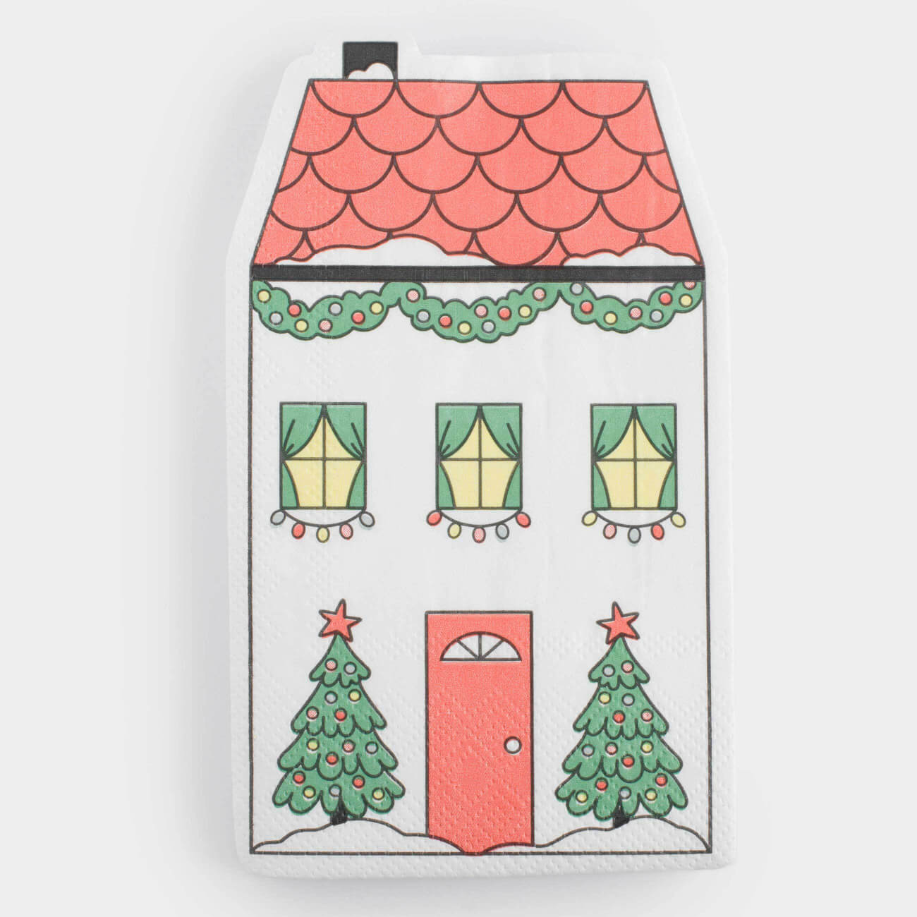 Қағаз майлықтар, 33х33 см, 20 дана, бұйра, ақ, Жаңа жылдық үй, House built, image-0