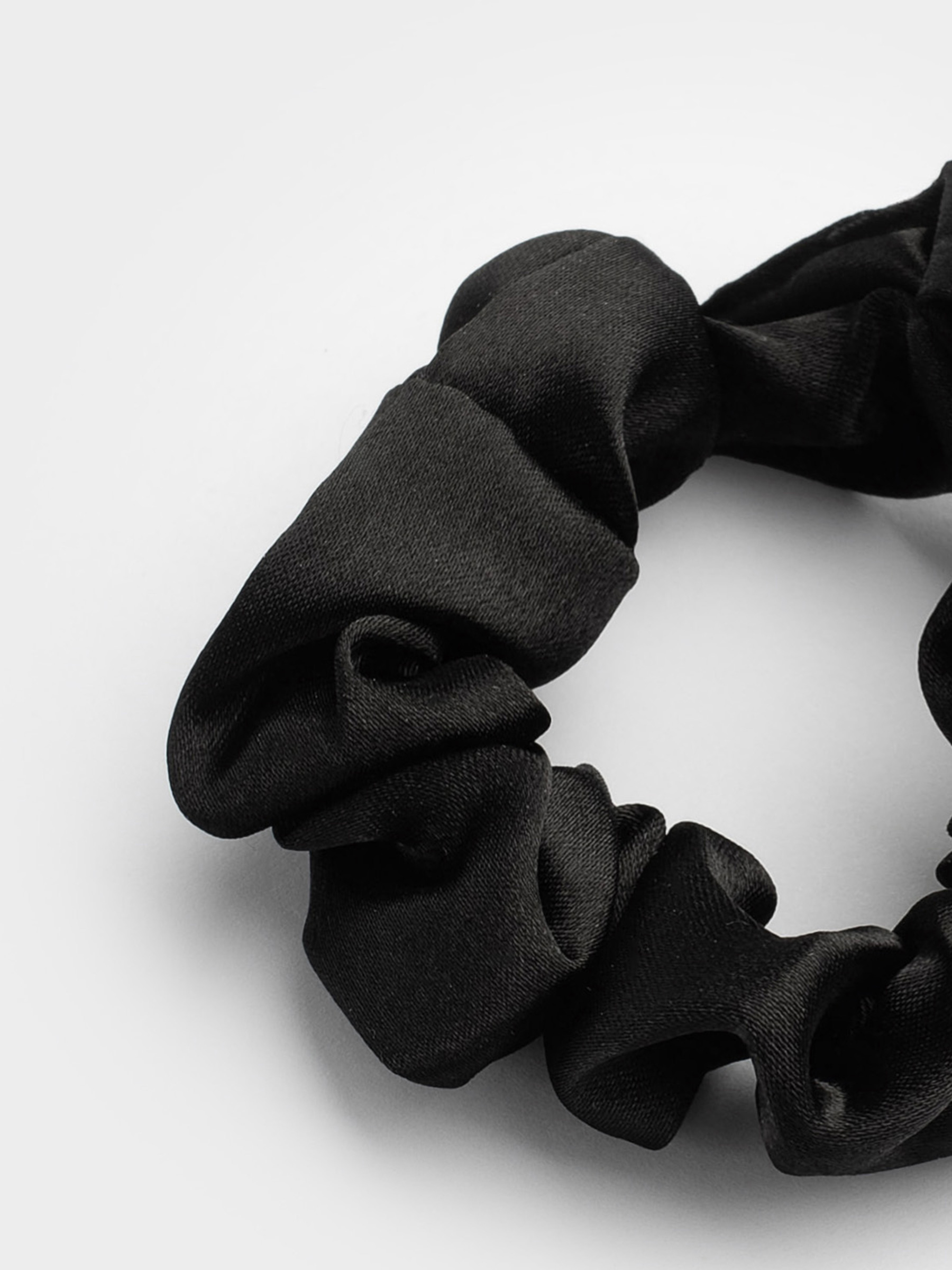 Резинка для волос, 6 см, сатин, черная, Silk, image-3