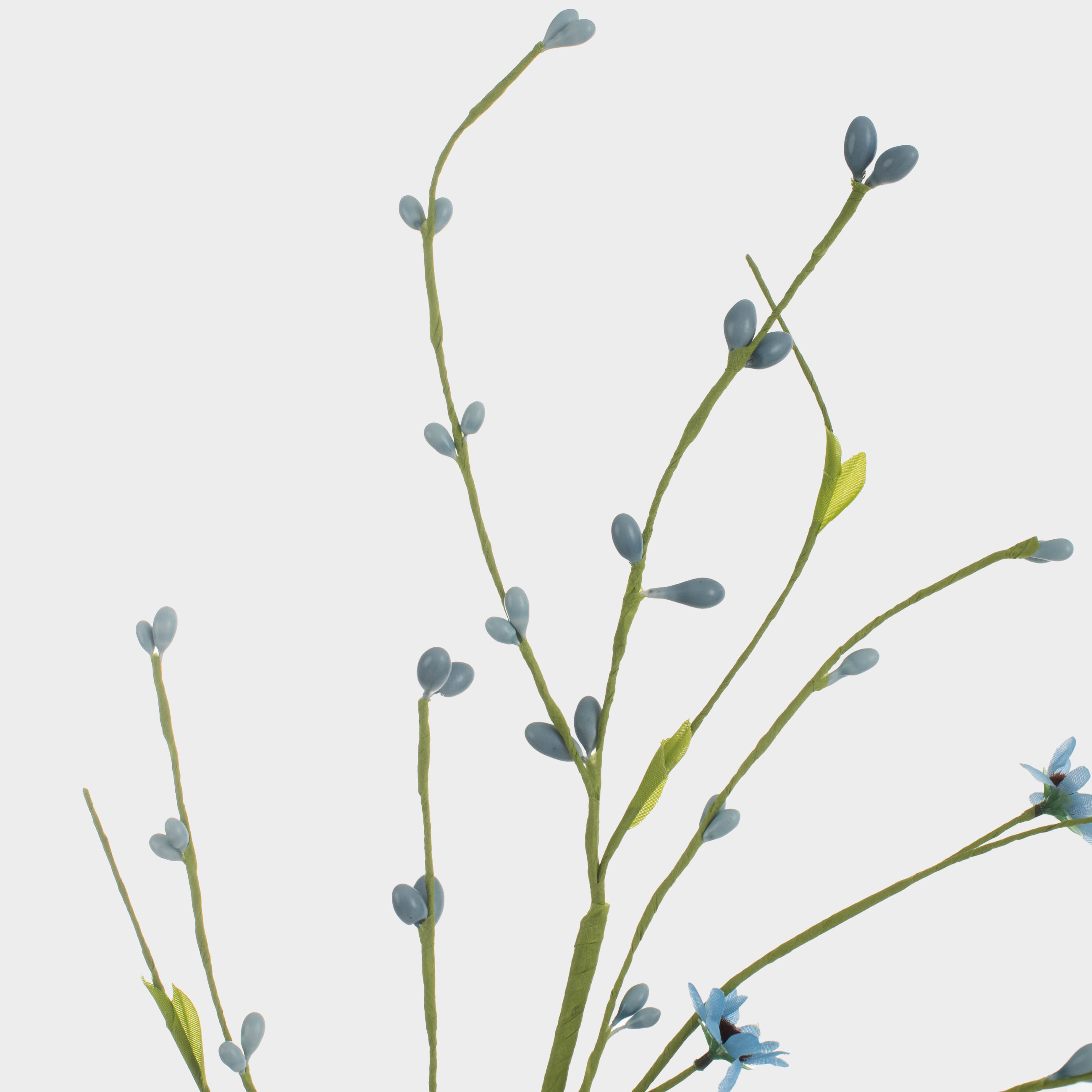 Ветка декоративная, 70 см, пластик/металл, Голубые цветы, Easter decor, image-3