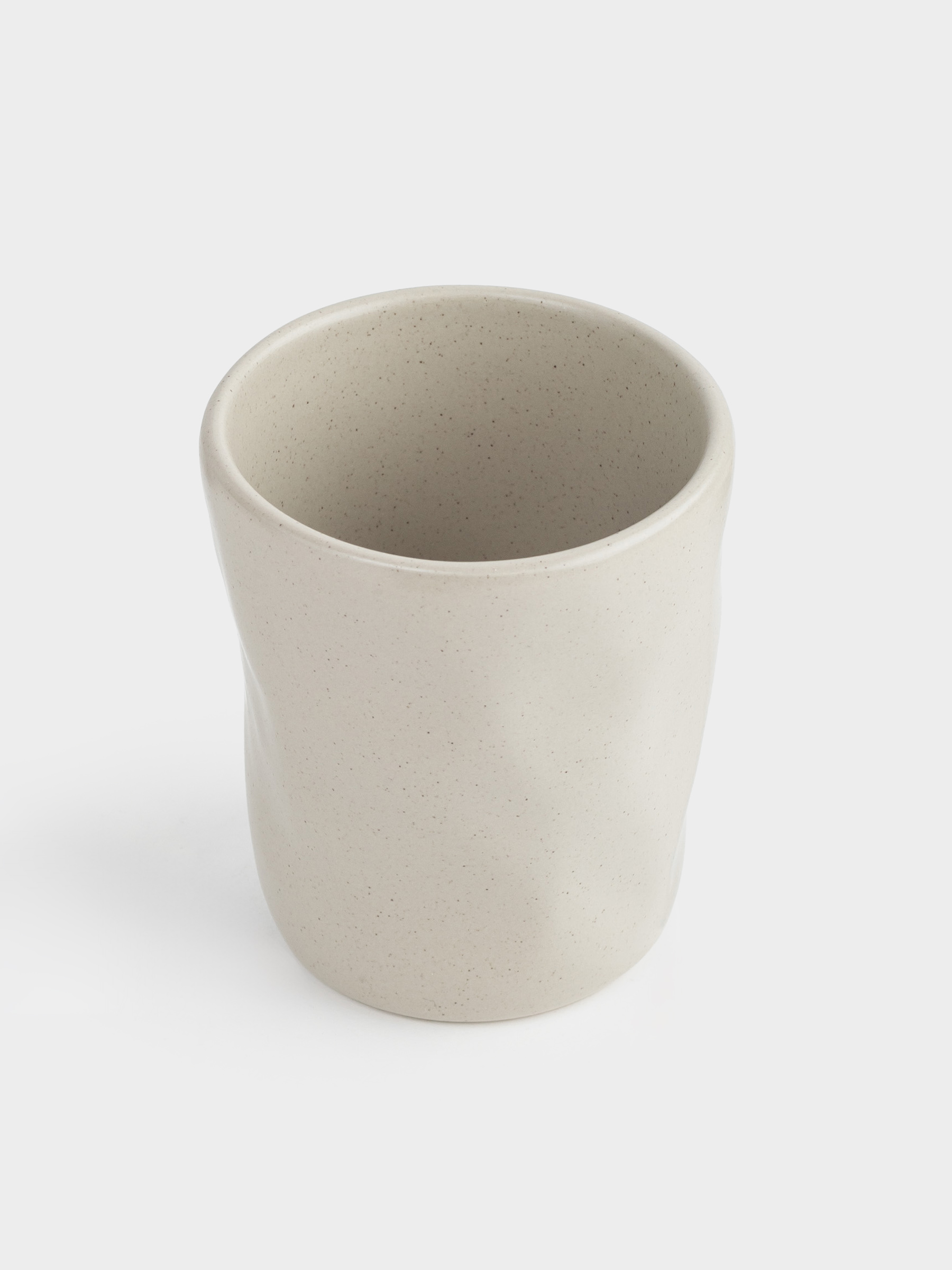 Стақан, 10 см, 300 мл, керамика, сарғылт-қоңыр, Мыжылған әсер, Crumple creme, image-1