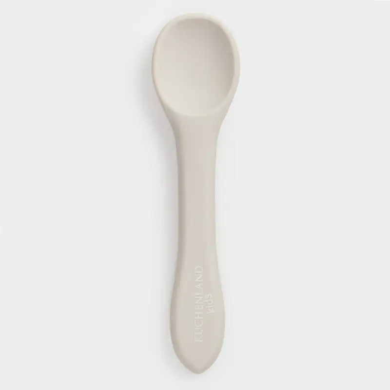Ложка, детская, 14 см, силикон, серая, Kiddy ,image-0