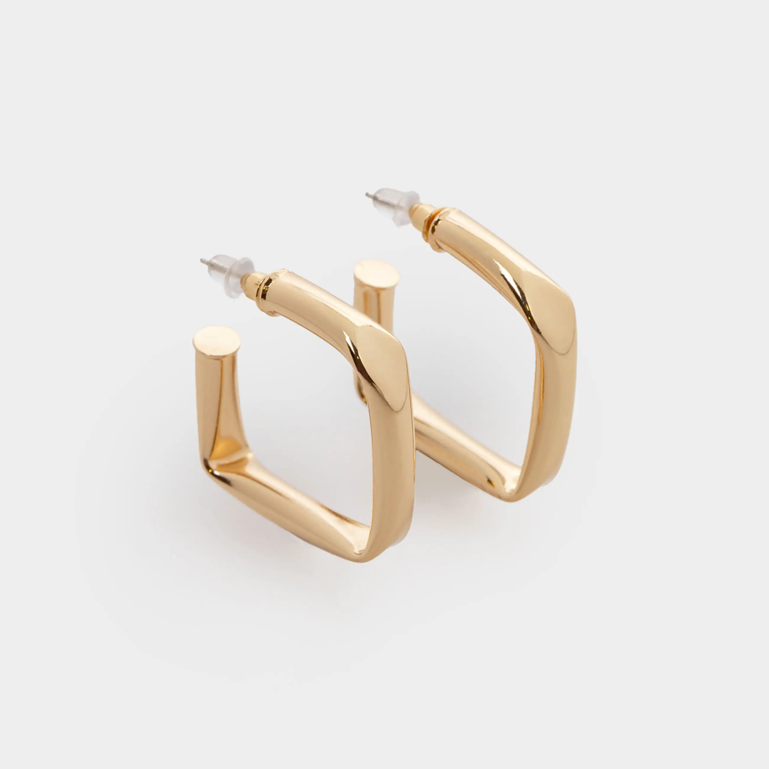 Серьги-пусеты, 3 см, 2 шт, металл, золотистые, Геометрия, Jewelry