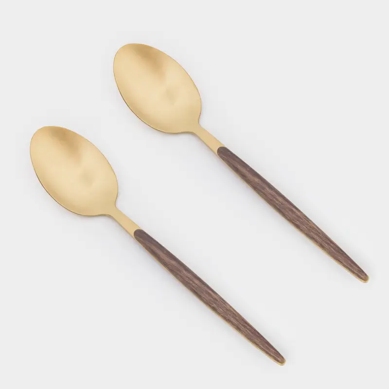 Ложка столовая, 2 шт, сталь/пластик, золотисто-коричневая, матовая, Oslo gold ,image-0