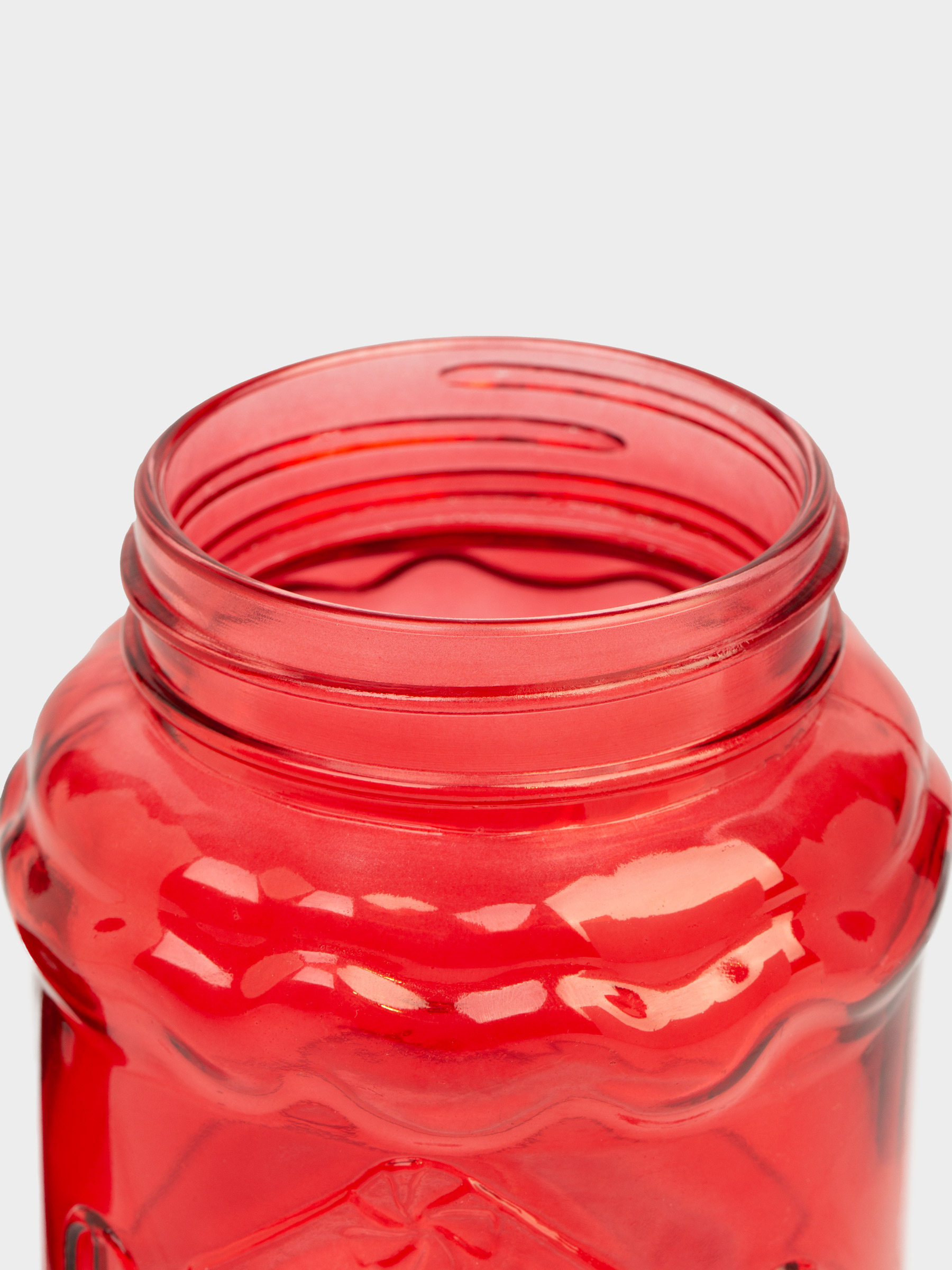 Сусындарға арналған құты, 600 мл, қақпағы мен түтігі бар, шыны, қызыл, Үй, Christmas house, image-3