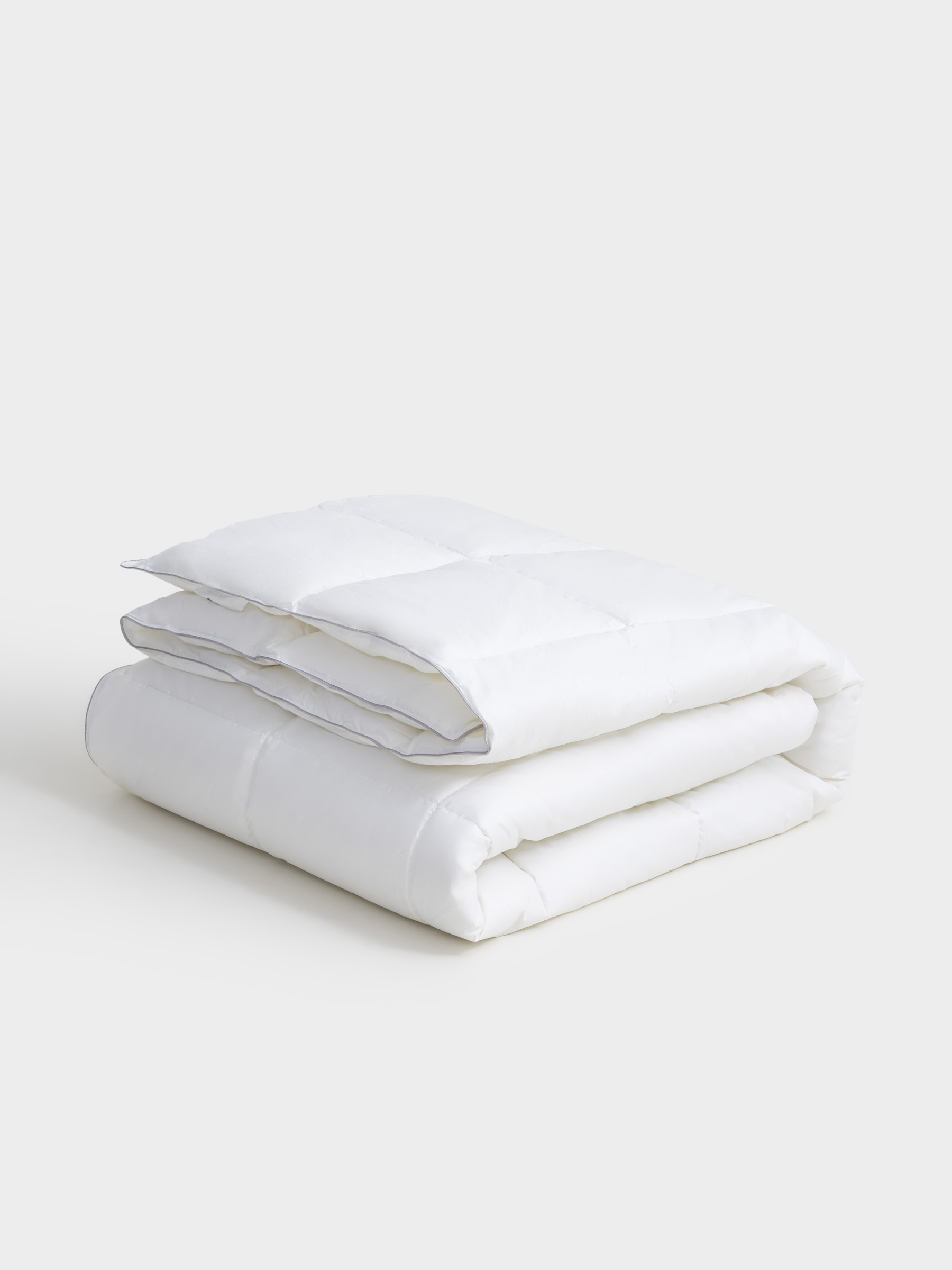 Одеяло, 200х220 см, хлопок/микрофибра, белое, с серебристым кантом, Soft cotton, image-1