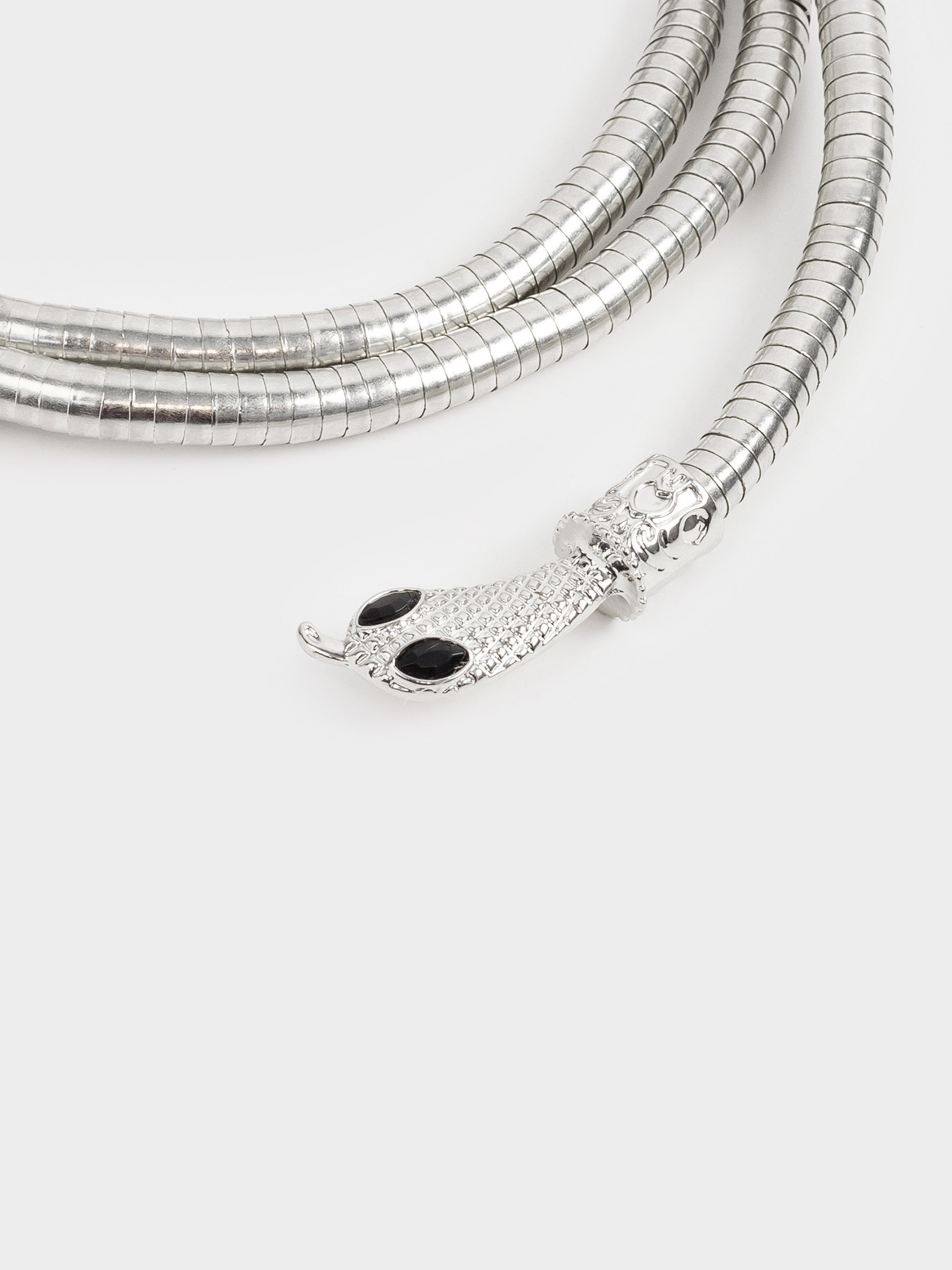 Алқа, 90 см, металл, күміс, Жылан, Jewelry snake, image-5