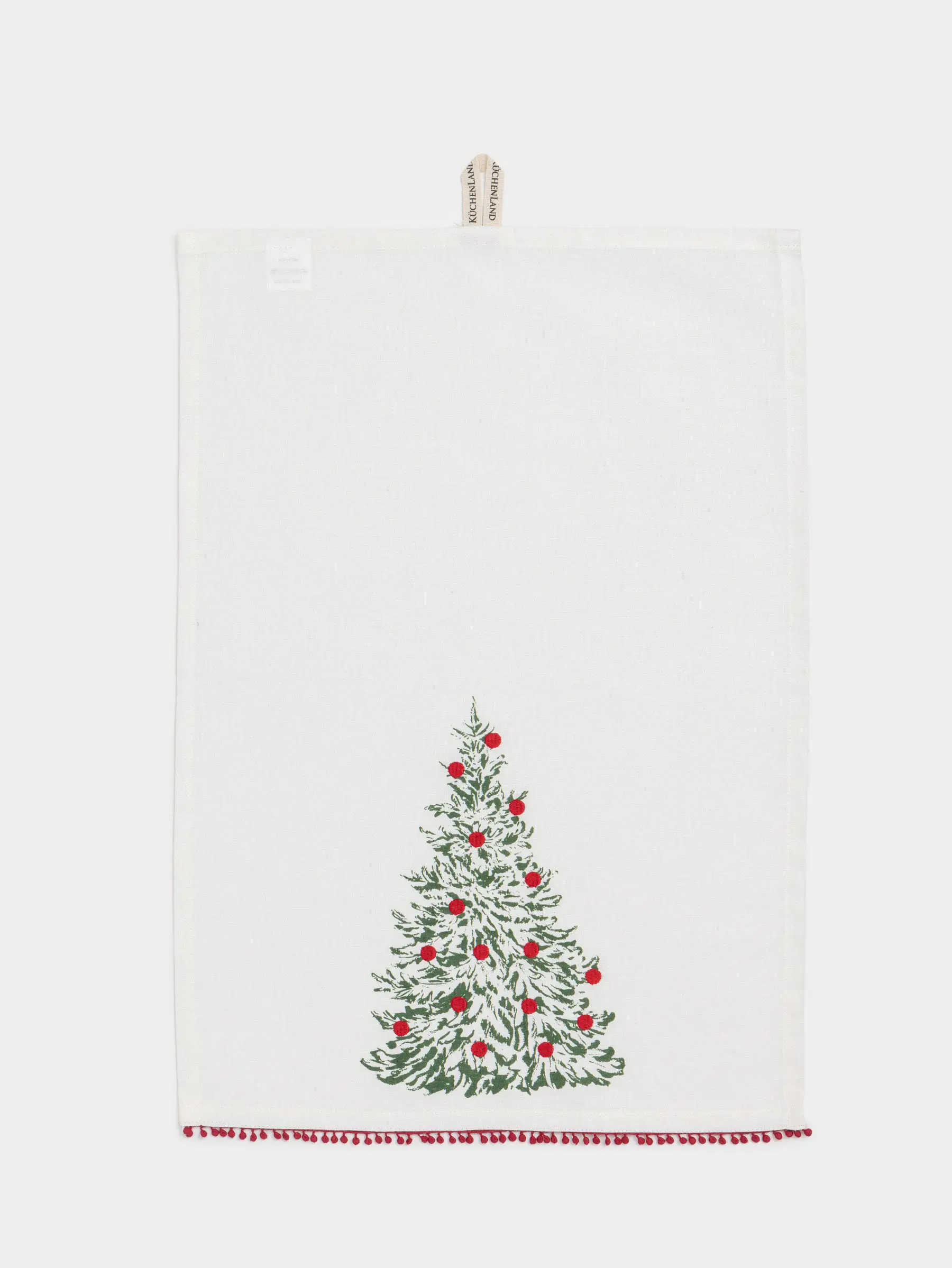 Асүйлік сүлгі, 40х60 см, мақта, сүт түстес, Жаңа жылдық шырша, Christmas