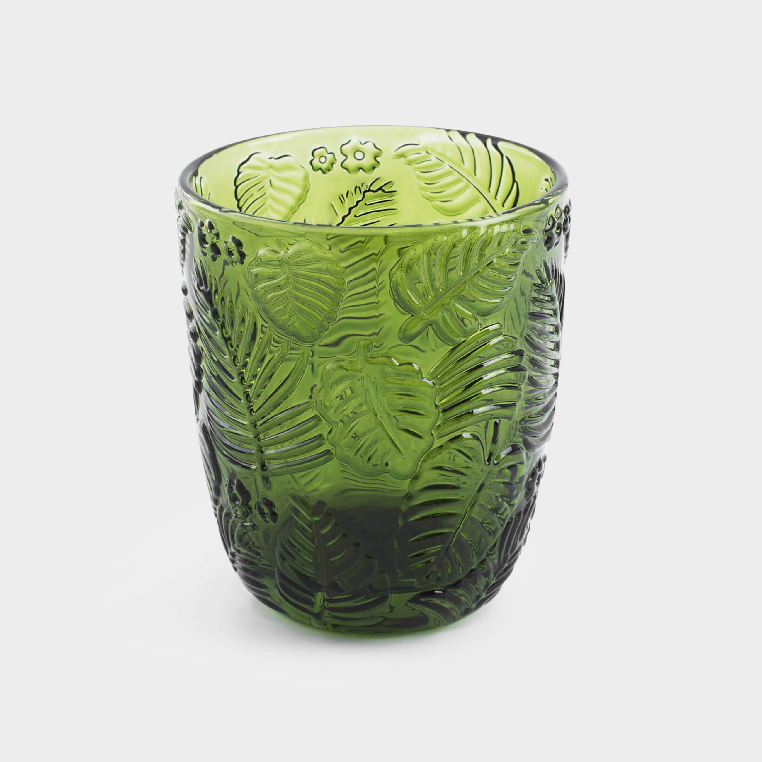 Стақан, 10 см, 300 мл, стакан Р, жасыл, Монстера, Tropical leaves, image-0