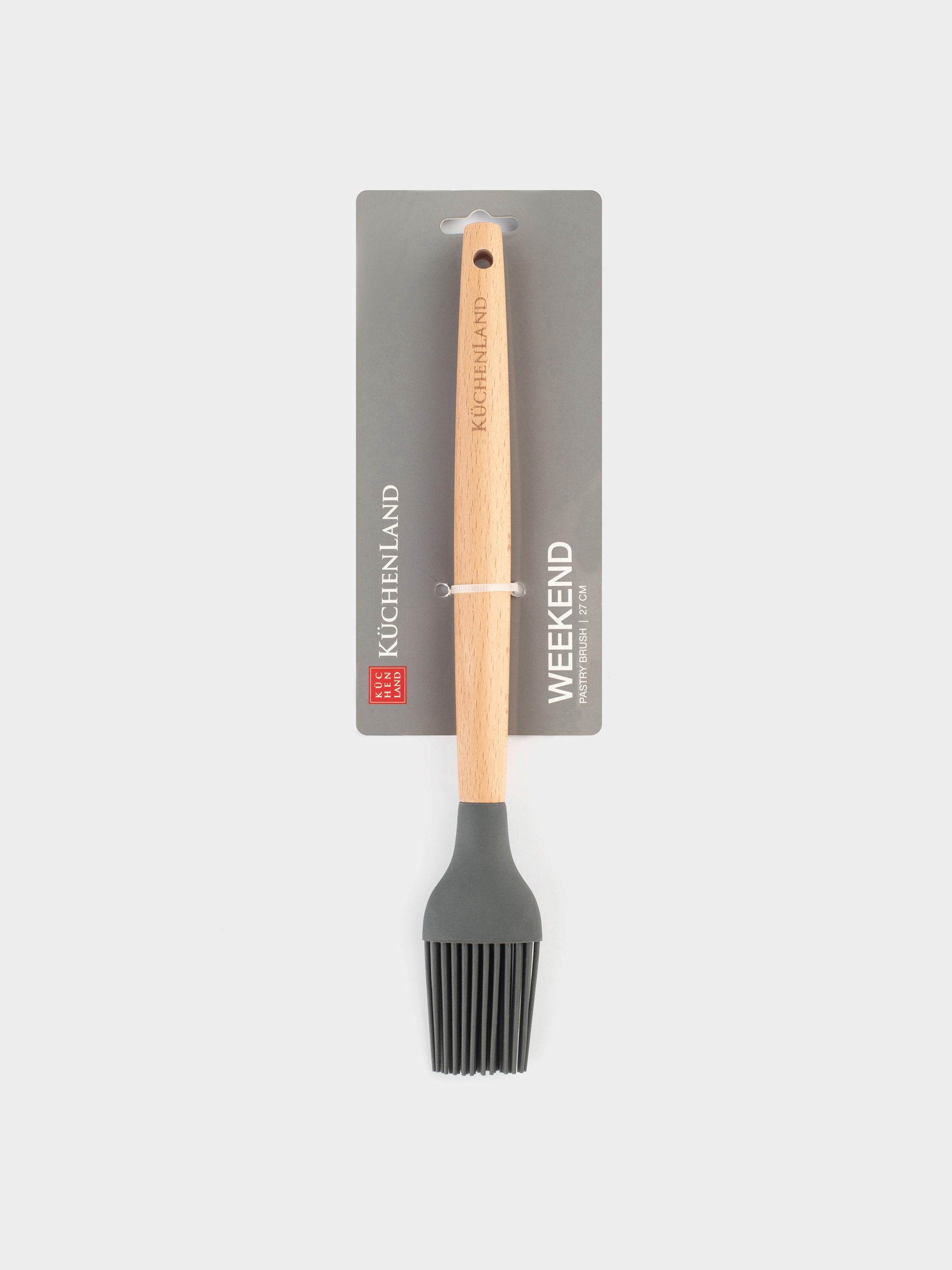 Кисть кулинарная, 27 см, силикон/дерево, серая, Weekend, image-3