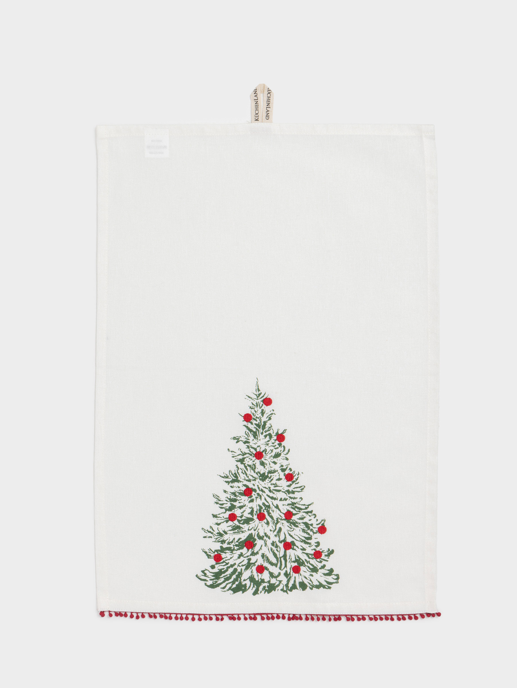 Полотенце кухонное, 40х60 см, хлопок, молочное, Новогодняя елка, Christmas, image-0
