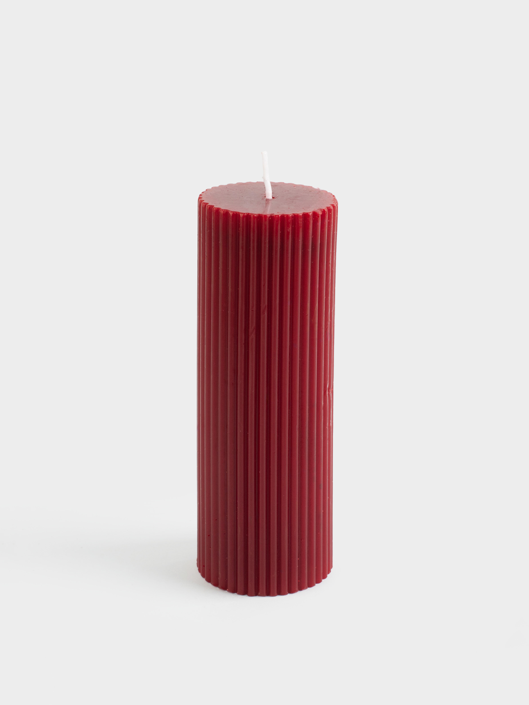 Шам, 5х14 см, цилиндрлік, түс, Ribbed candle, image-1