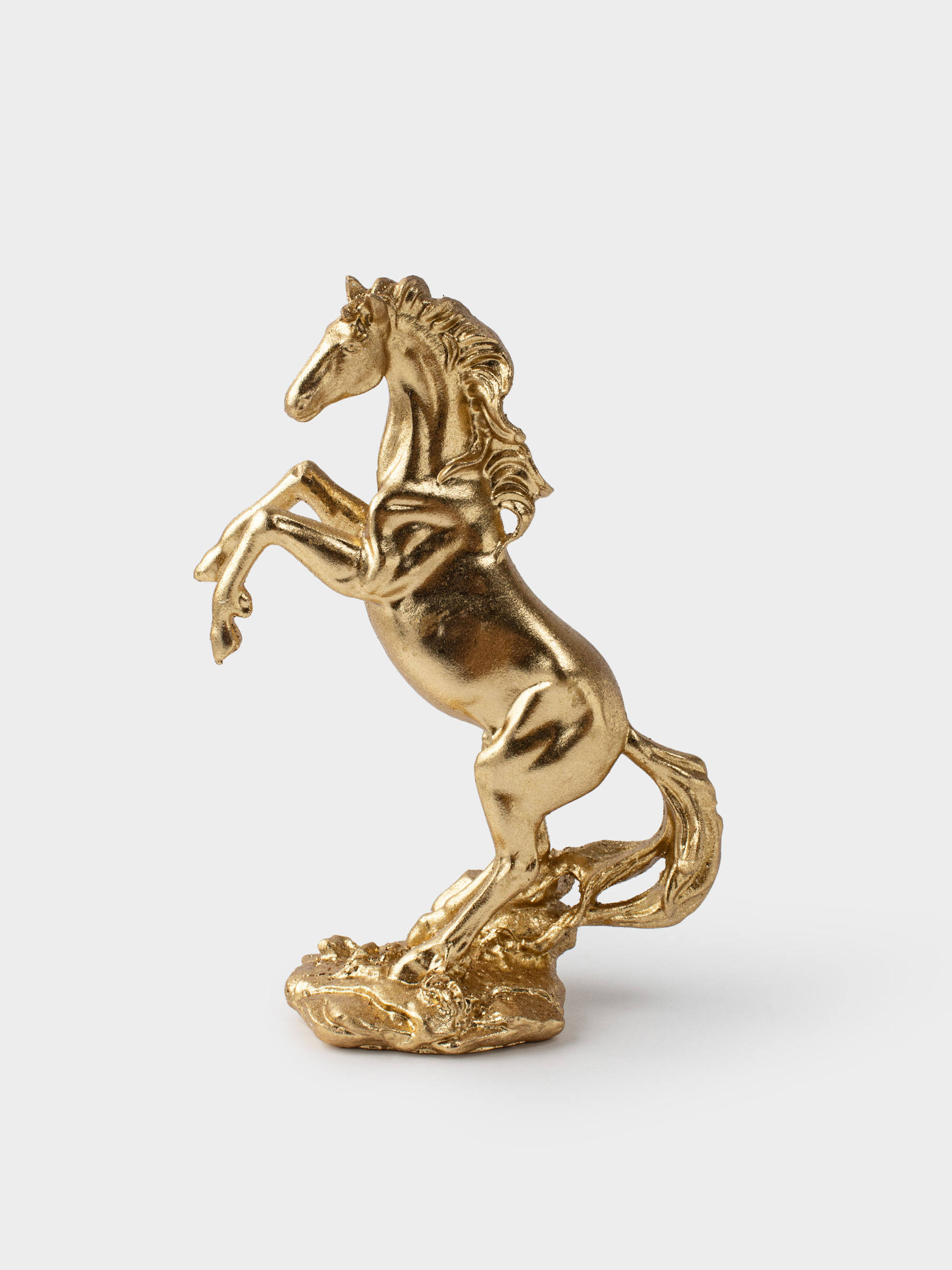 Мүсінше, 17 см, полирезин, алтын, Жылқы, Horse gold, image-0