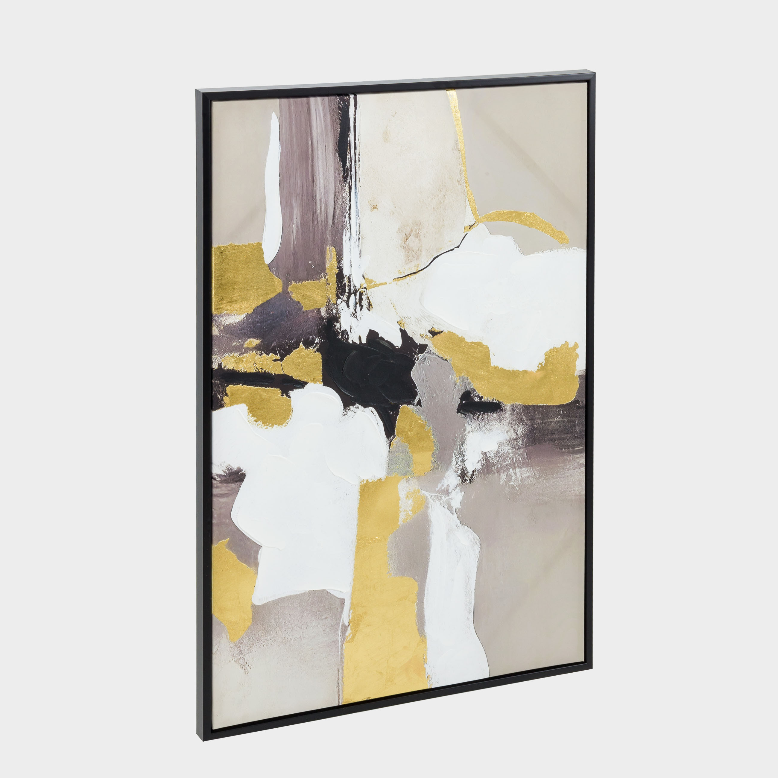 Картина в раме, 80х120 см, холст, золотисто-серая, Абстракция, Abstract, image-1