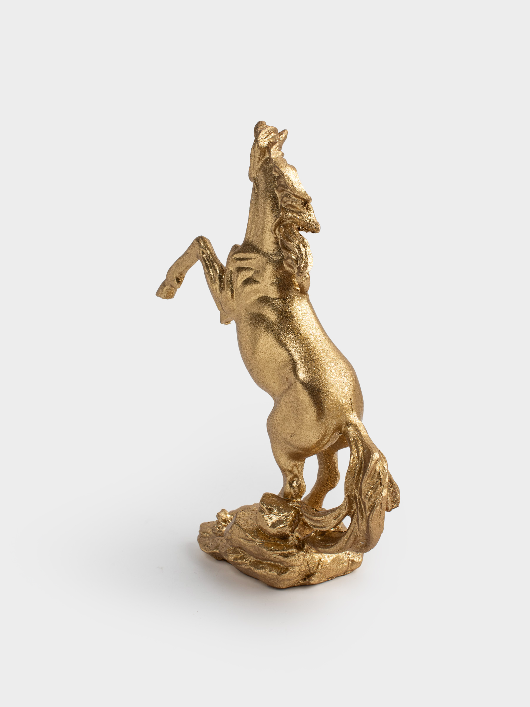 Мүсінше, 17 см, полирезин, алтын, Жылқы, Horse gold, image-4