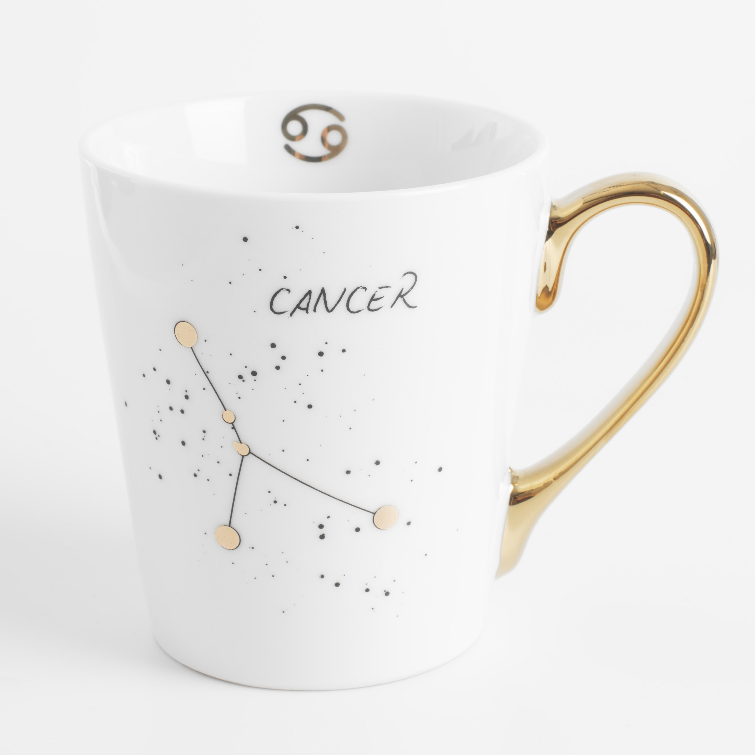 Кружка, 400 мл, фарфор N, молочно-золотистая, Рак, Zodiac, image-0