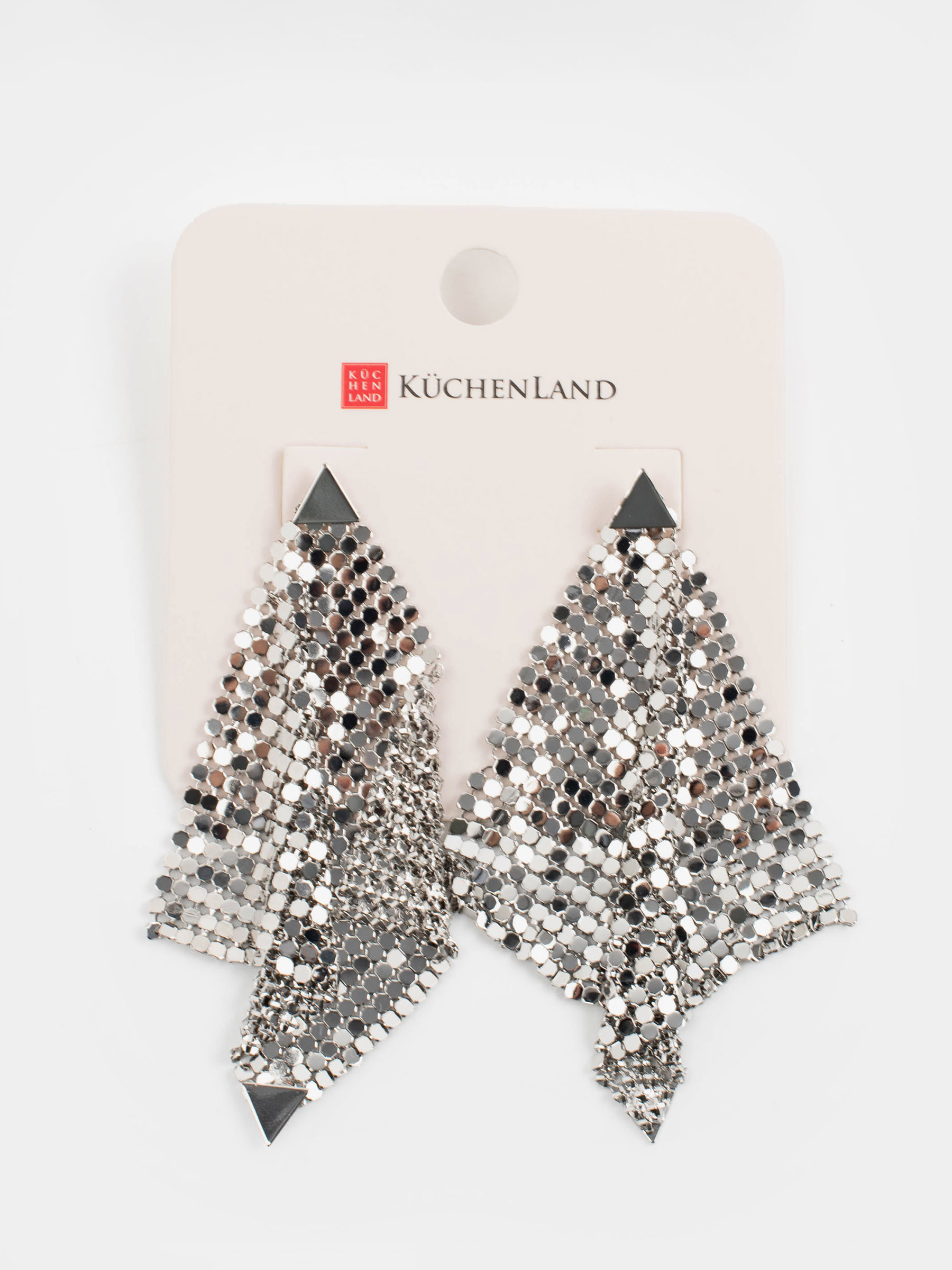 Серьги-пусеты, 7 см, металл, серебристые, Jewelry, image-3