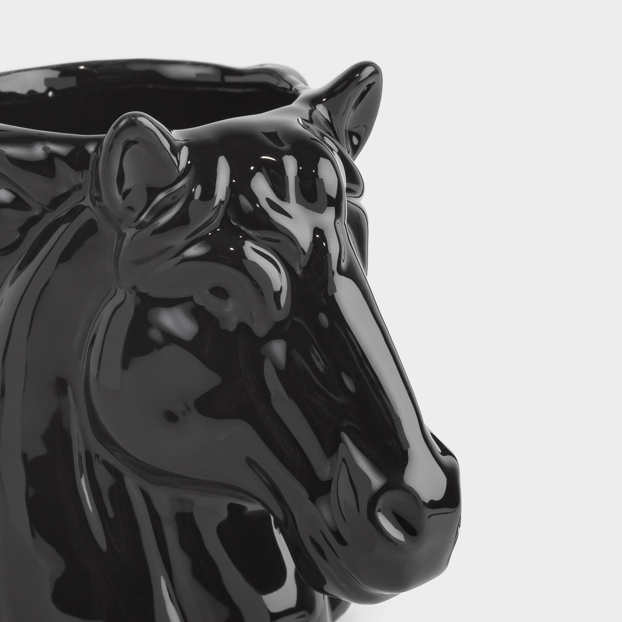Кружка, 500 мл, керамика, черная, Голова лошади, Horse, image-5