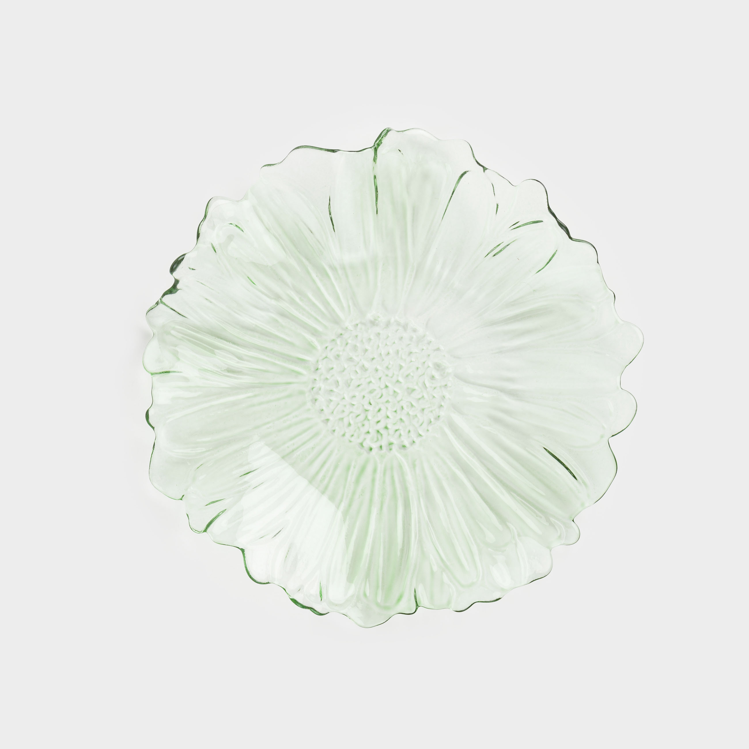 Блюдо, 20 см, стекло Р, зеленое, Цветок, Fleur color, image-1