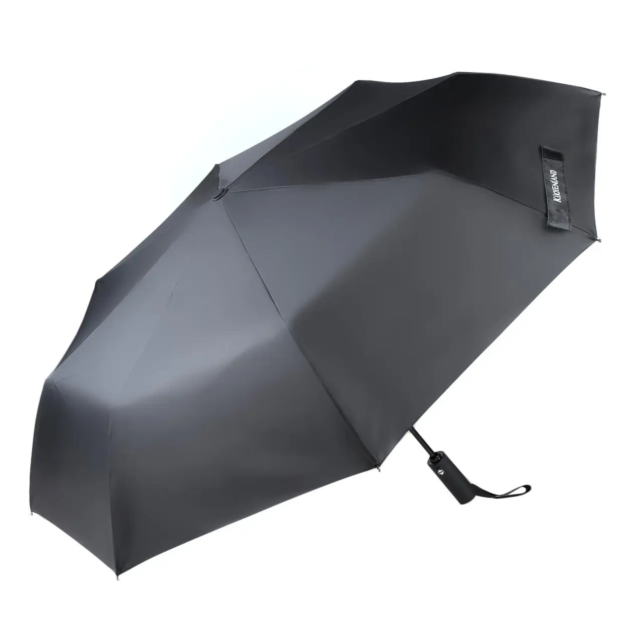 Зонт, 58 см, складной, автоматический, эпонж, черный, Rainy, image-0