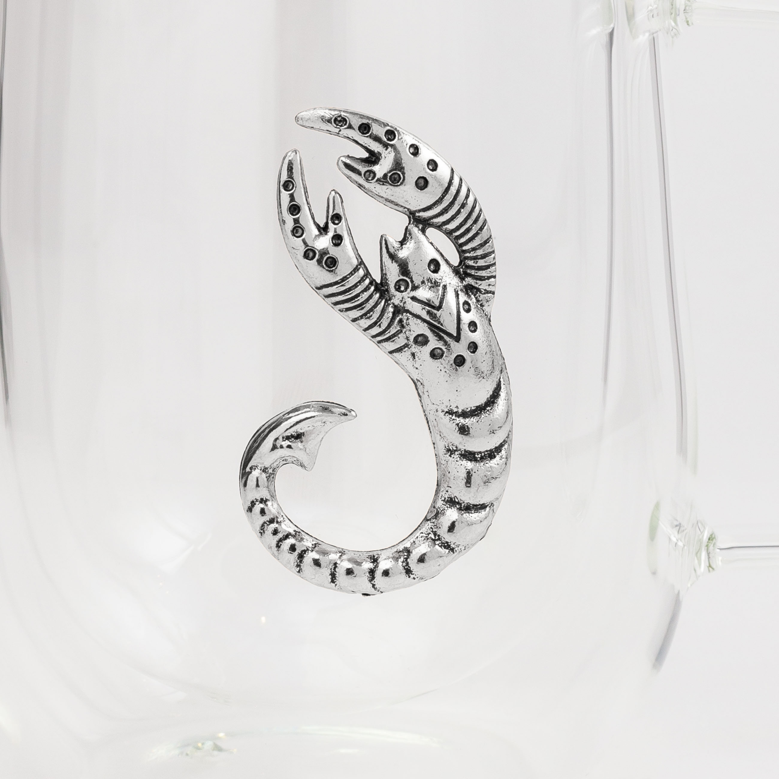 Кружка, 350 мл, стекло Б/металл, серебристая, Скорпион, Air-zodiac, image-4