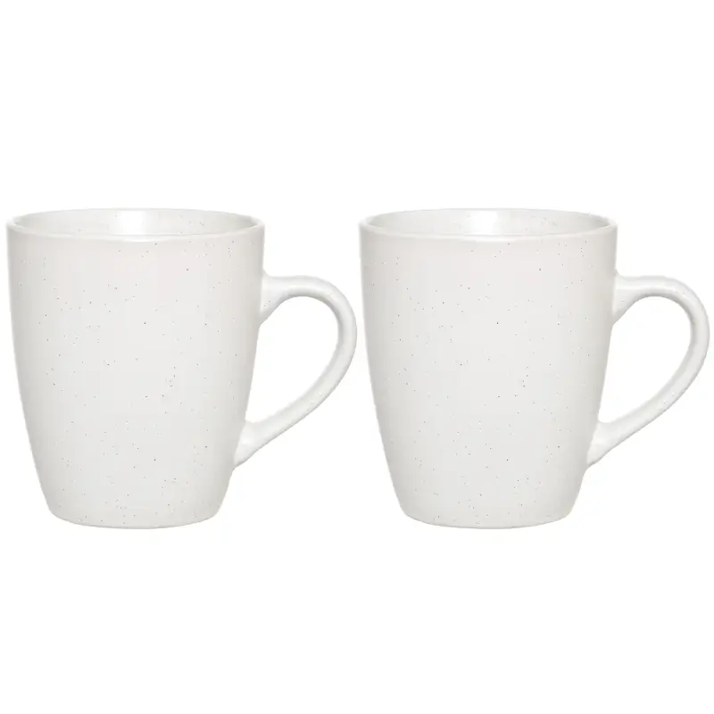 Кружка, 400 мл, 2 шт, керамика, молочная, в крапинку, Particle ,image-0