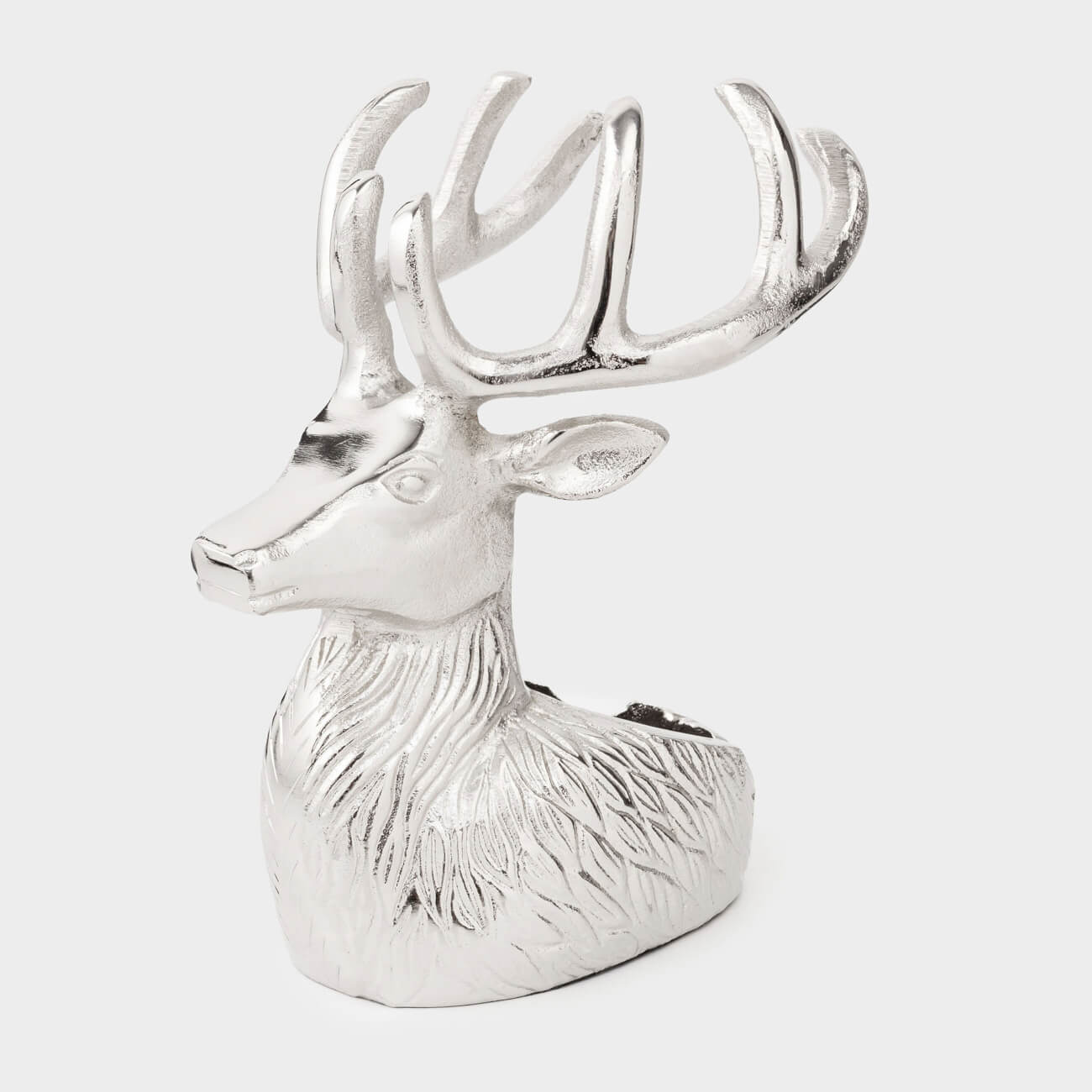 Подставка для бутылки, 20 см, металл, серебристая, Олень, Arctic deer, image-0