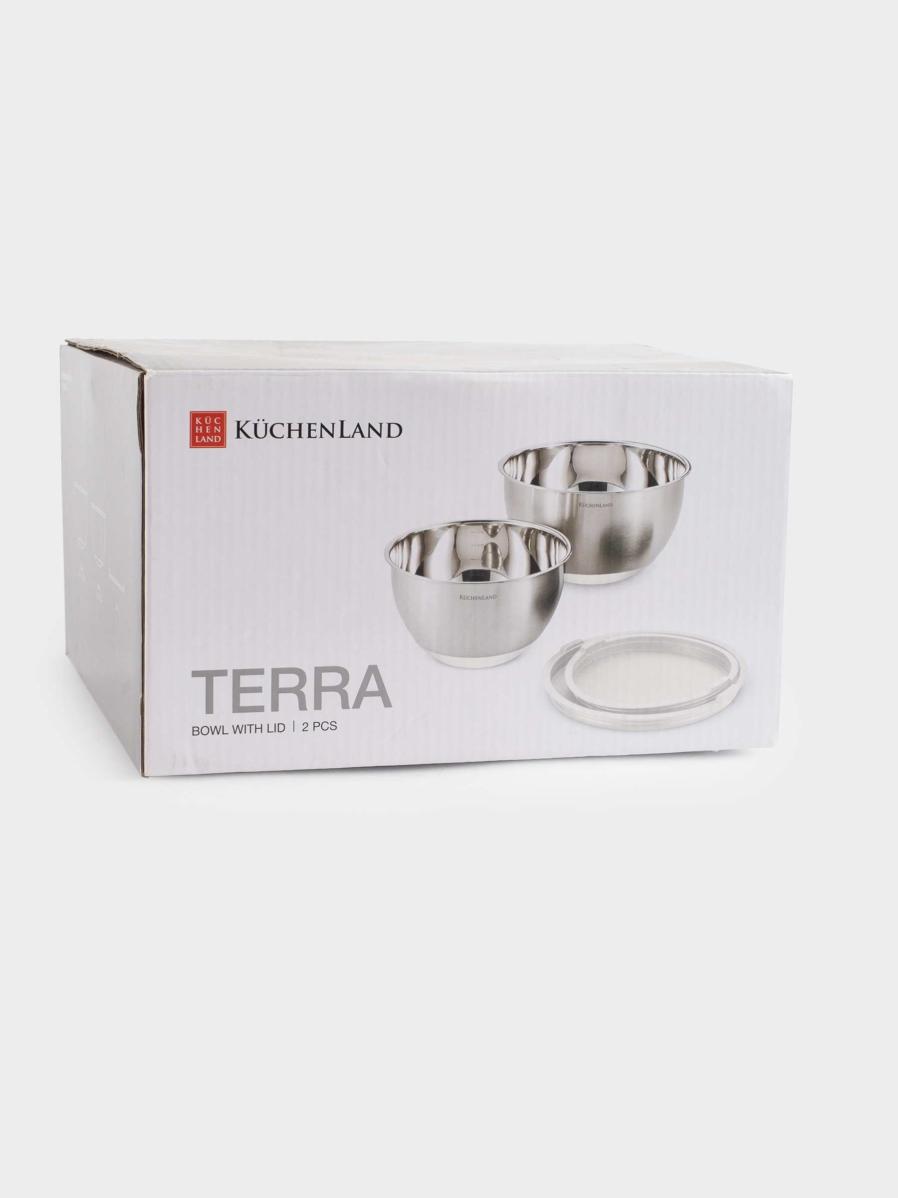 Тостаған, 1,25 / 2,5 л, 2 дана, қақпағы бар, сырғанауға қарсы түбі, болат / пластик, бежевый, Терра, image-3