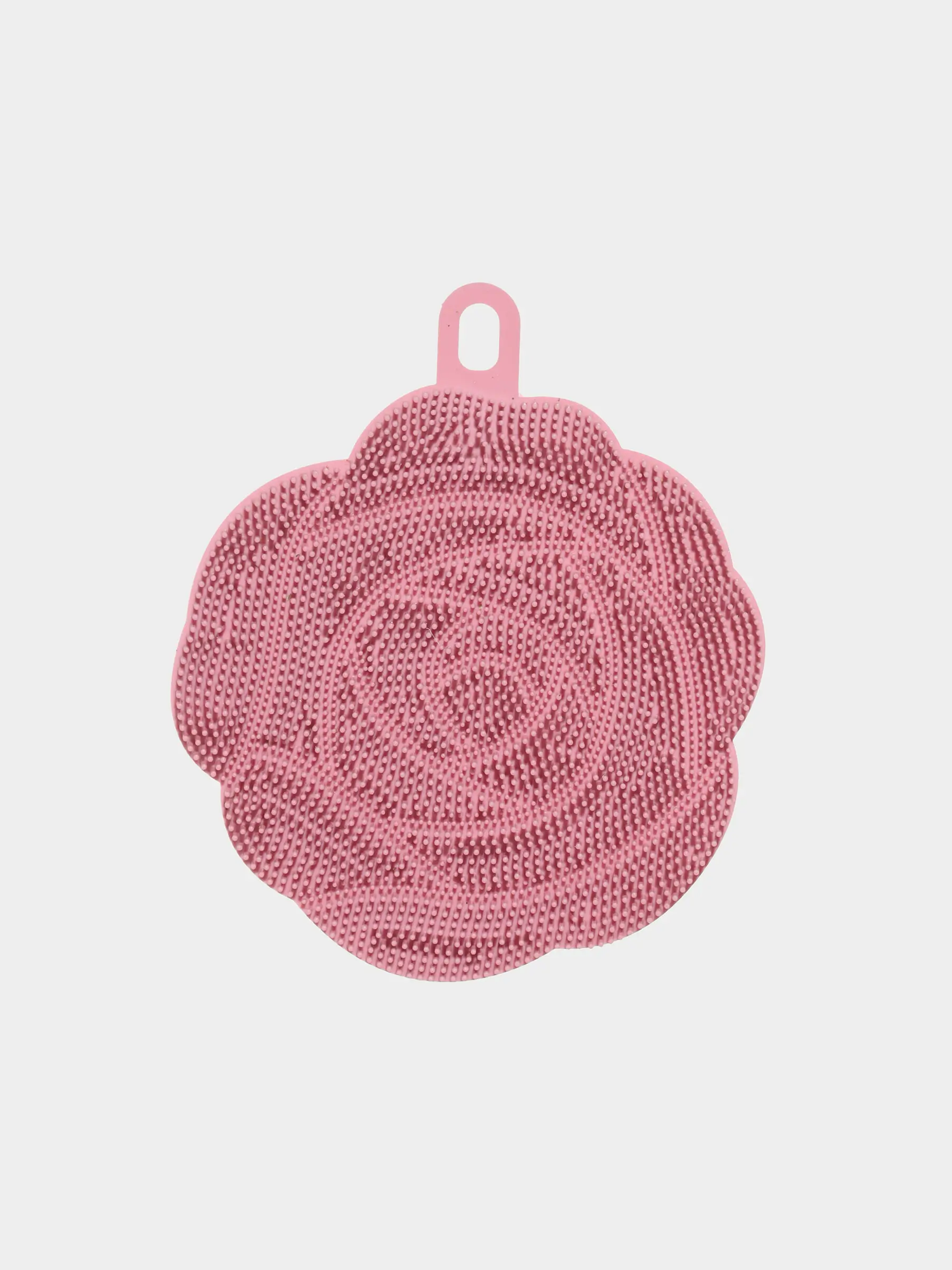 Губка для мытья посуды, 13х11 см, силикон, пудровая, Роза, Manny, image-0