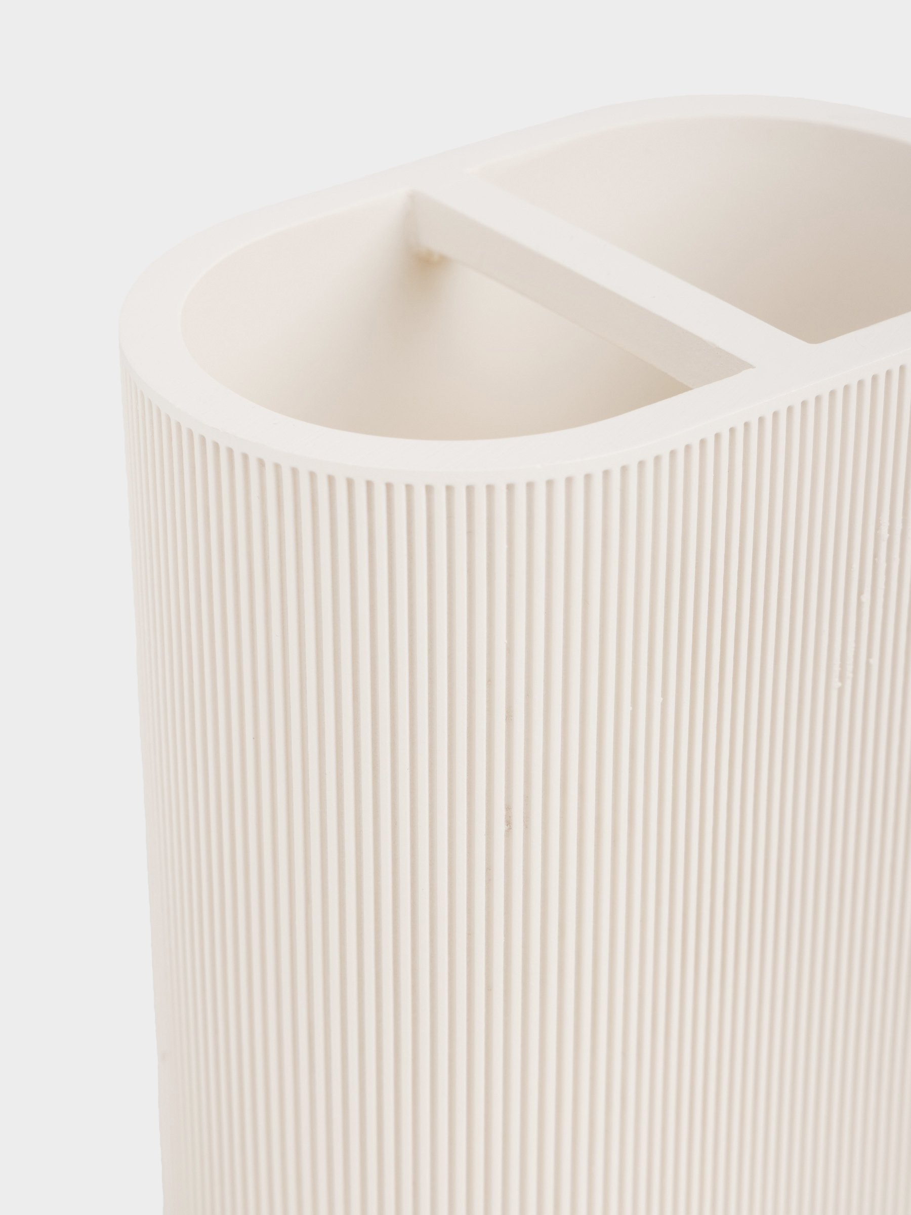 Тіс щеткаларына арналған стақан, 11 см, полирезин, сүт түстес, White stripes, image-2