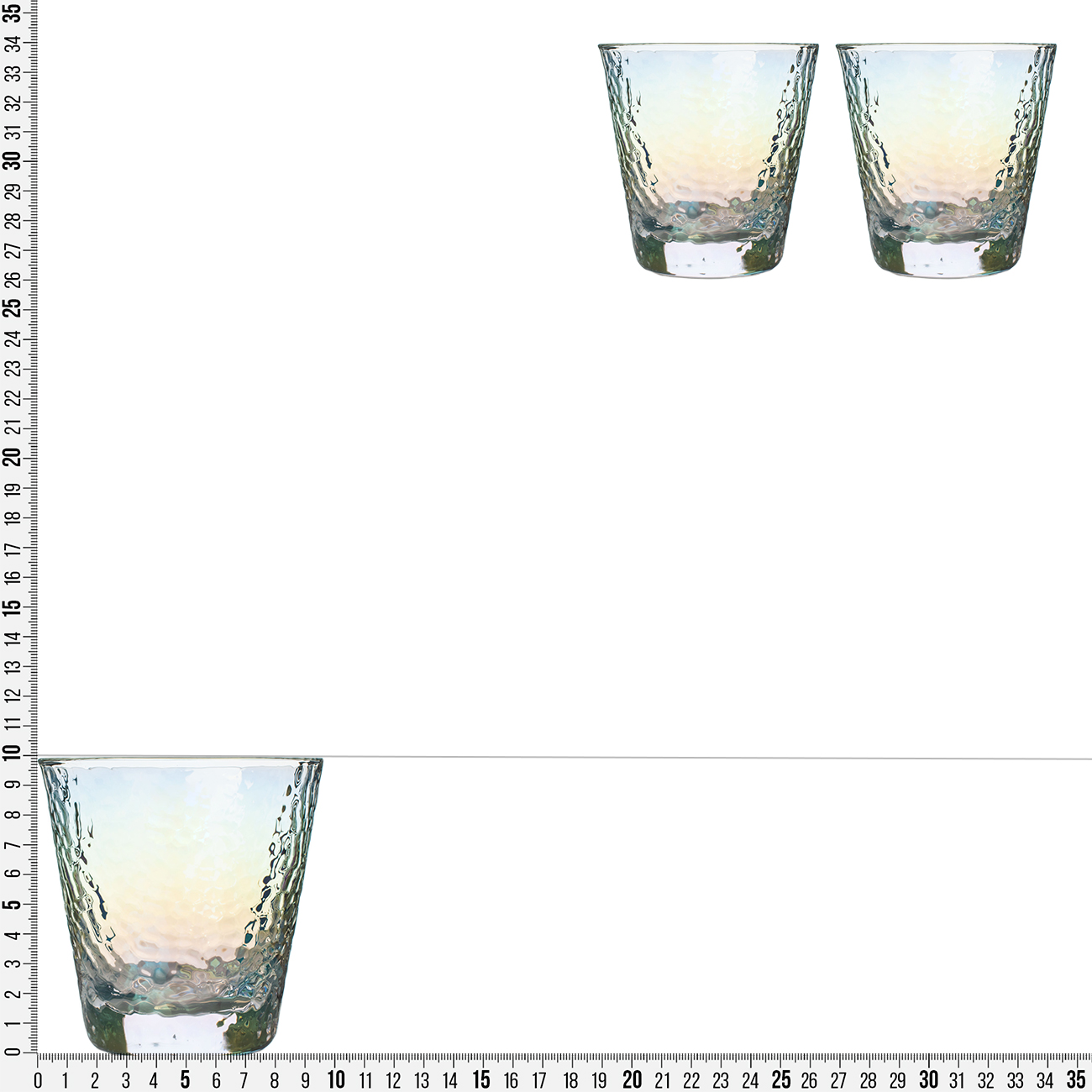 Стакан для виски, 270 мл, 2 шт, стекло, перламутр, Ripply polar изображение № 7
