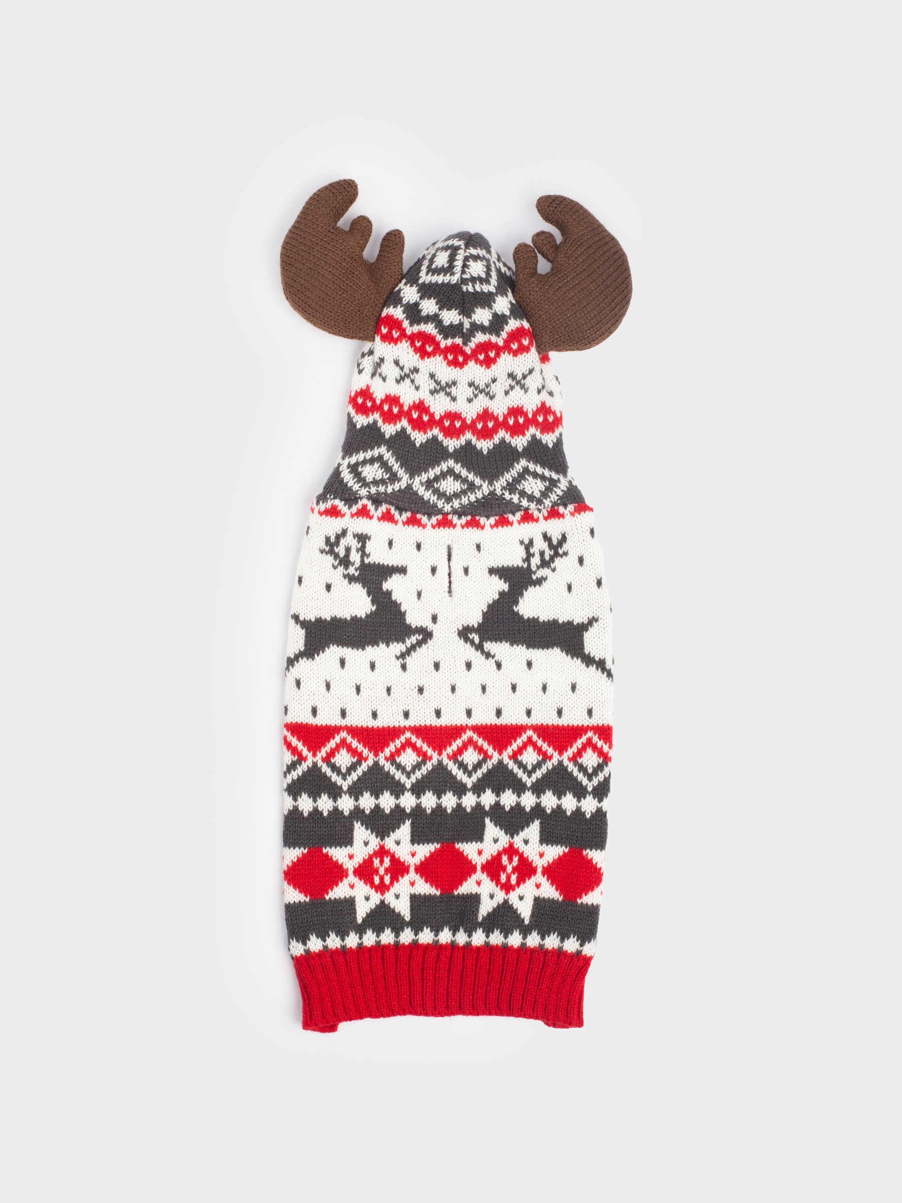 Жануарлар свитері, 25 см, өлшемі XS, капюшоны бар, акрил, ақ және қызыл, Қысқы өрнек, Fashion pet, image-1