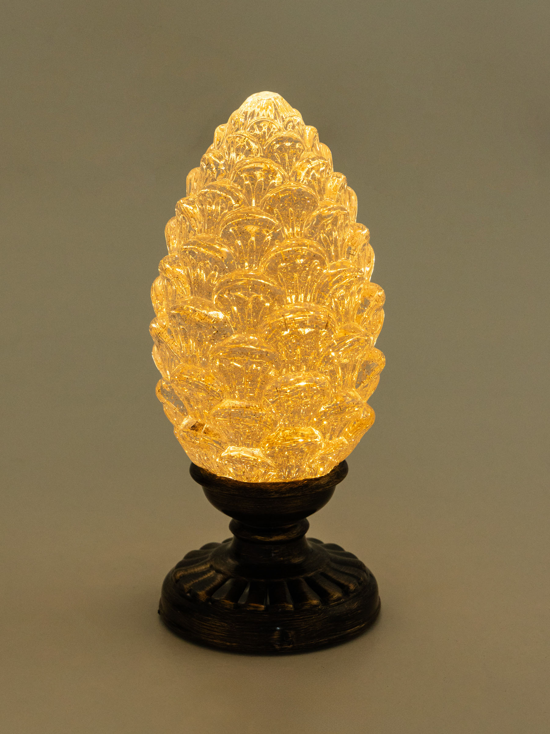Қар шамы, 28 см, жарықтандырылған, акрил, қола, Шырша бүршігі, Bronze style, image-4