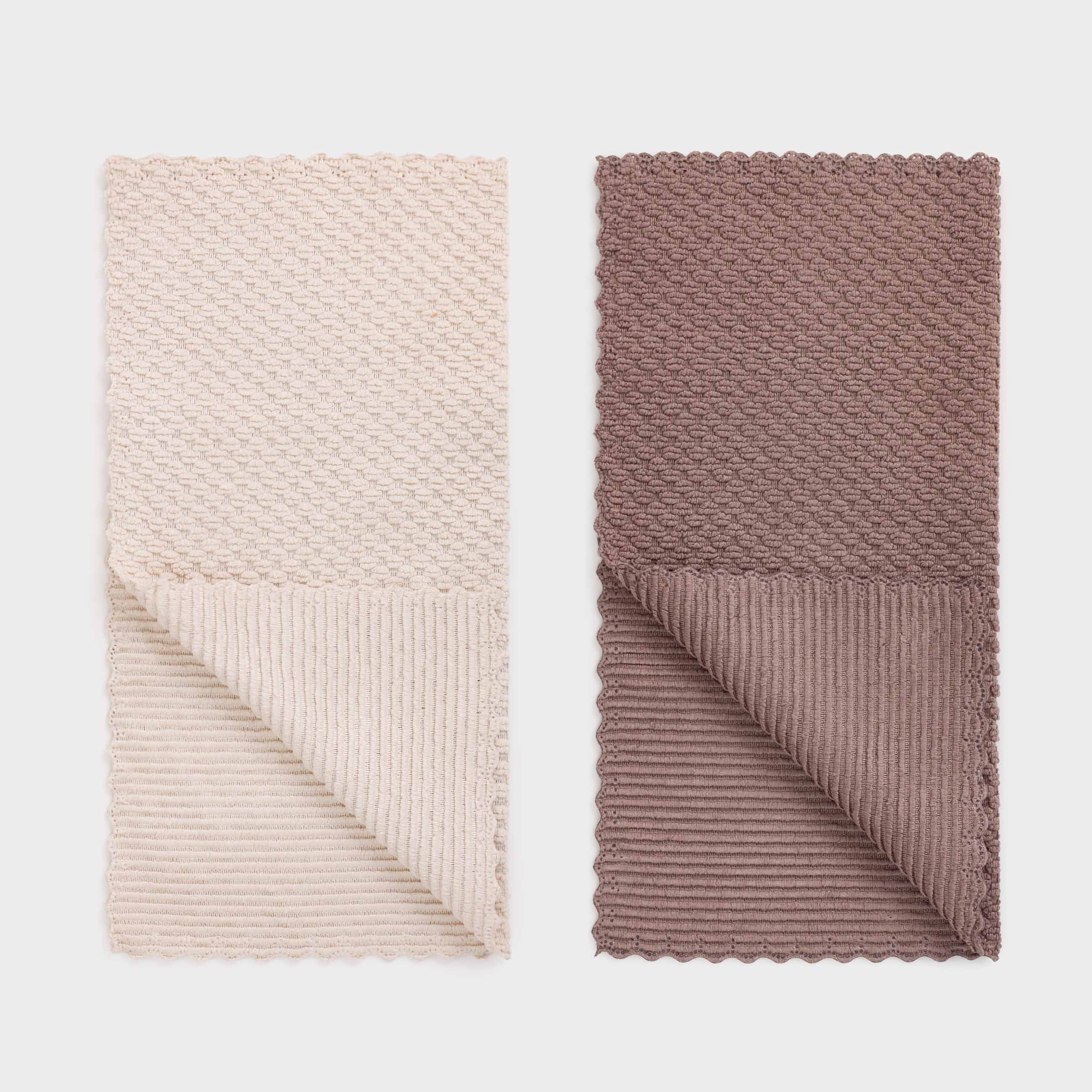 Ас үйге арналған шүберек, 30х30 см, 2 дана, микрофибра, қоңыр/крем түсті, Астық, Clean, image-1