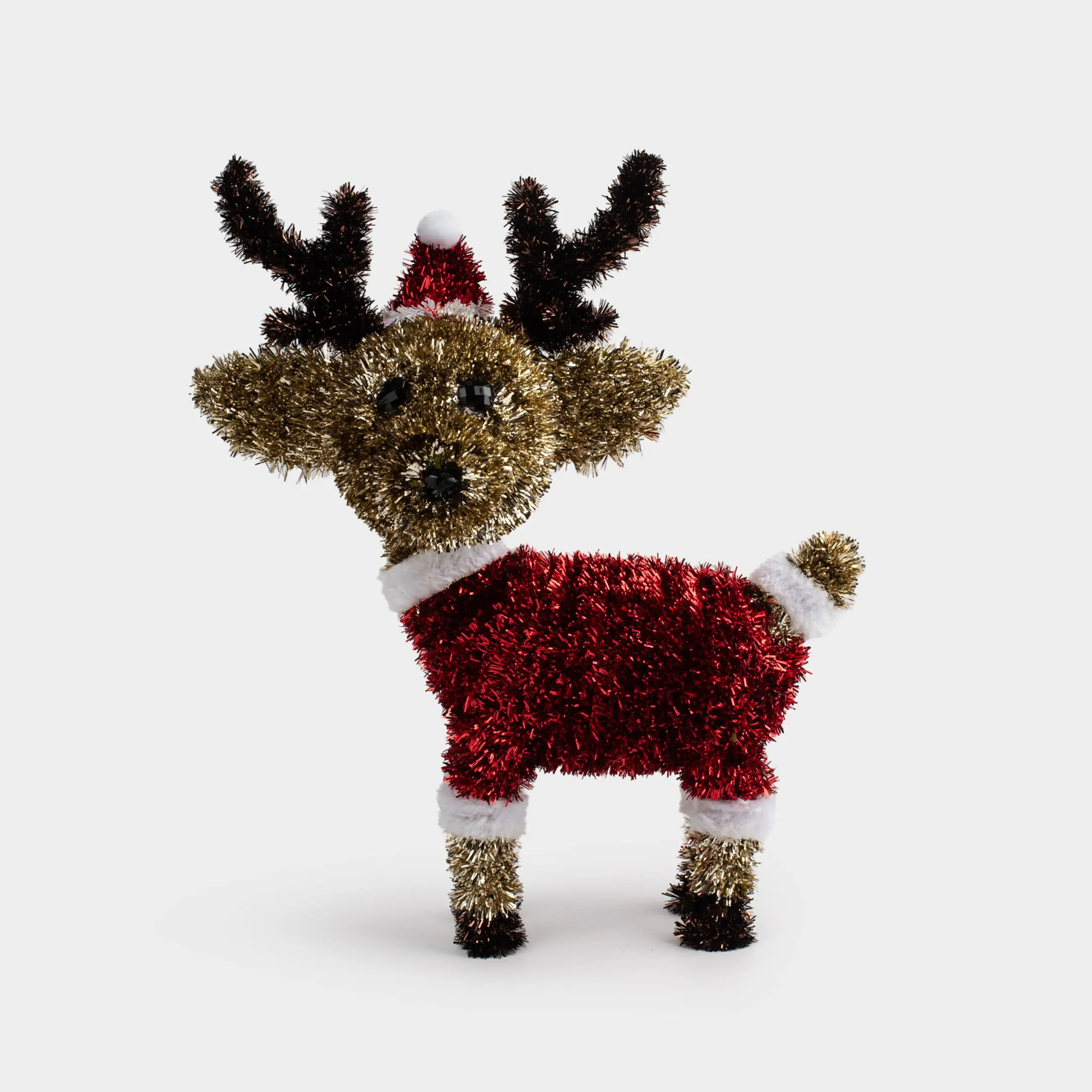 Мүсінше, 34 см, шырша жылтырағы/пластик, алтын, Бұғы, Tinsel decor