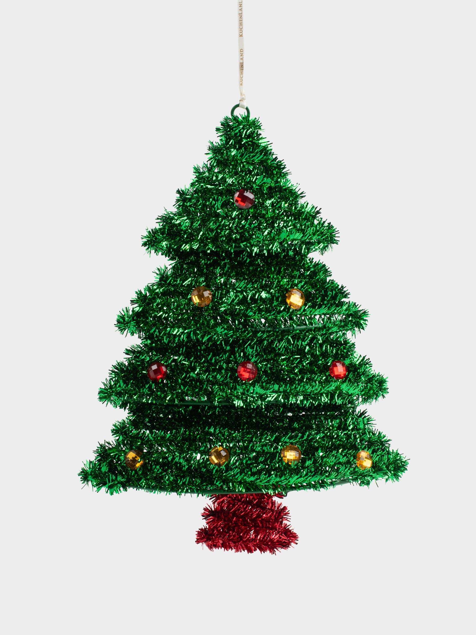 Украшение декоративное, 36 см, подвесное, мишура/пластик, зеленое, Елка, Tinsel decor, image-1