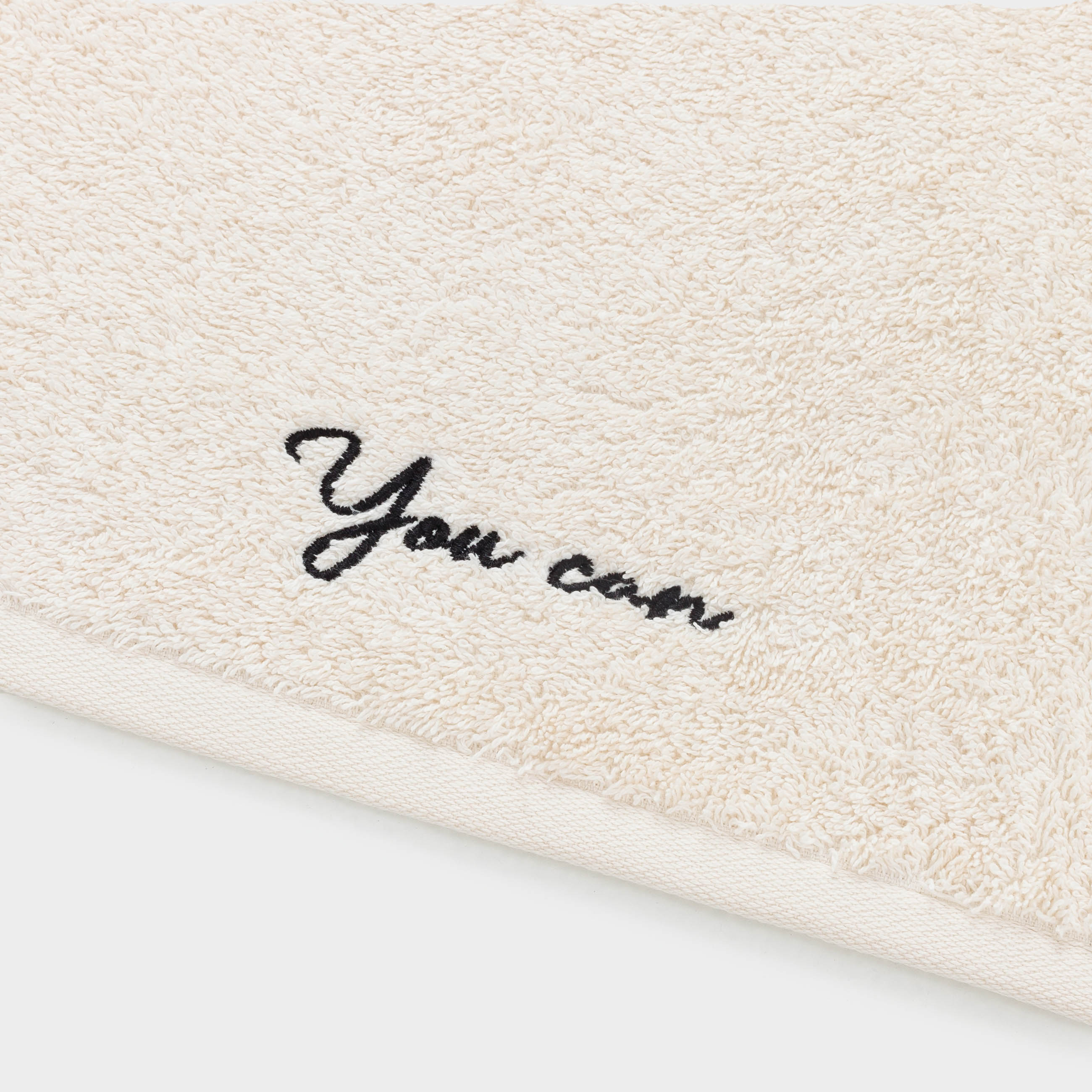 Полотенце, 40х60 см, хлопок, бежевое, You can, Cotton font, image-4
