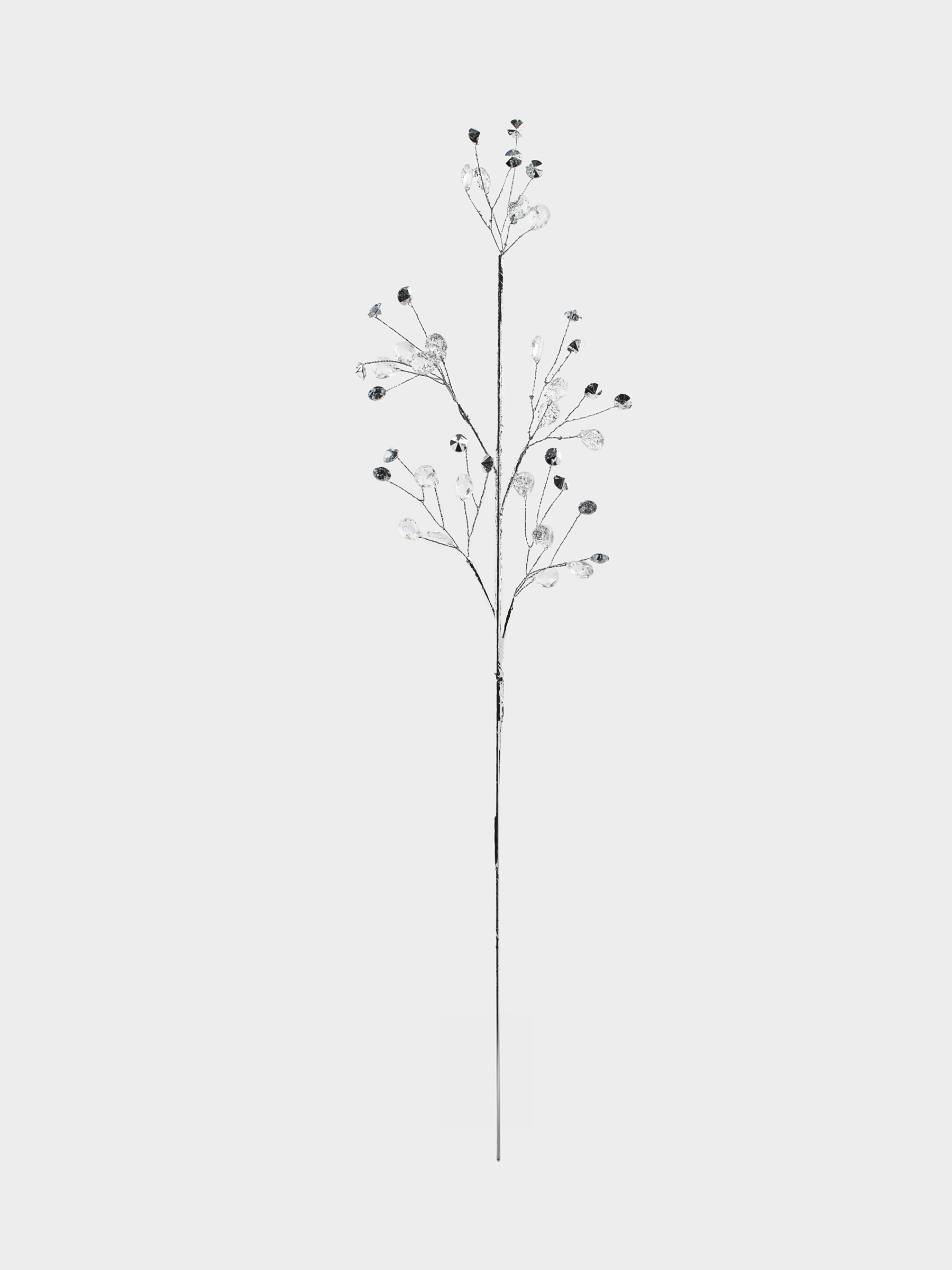 Сәндік бұтақ, 60 см, акрил/металл, күміс, Кристалдар, Crystal decor, image-0