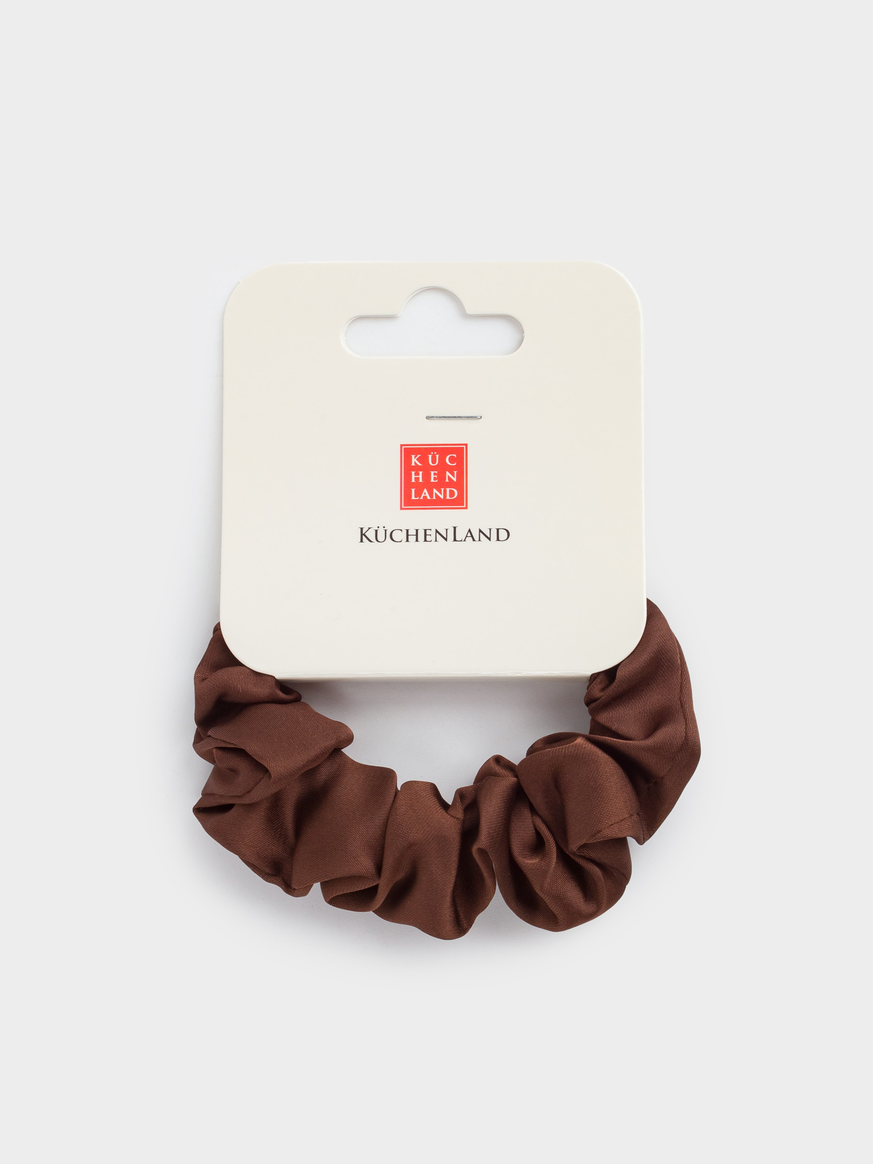 Резинка для волос, 6 см, сатин, коричневая, Silk, image-3