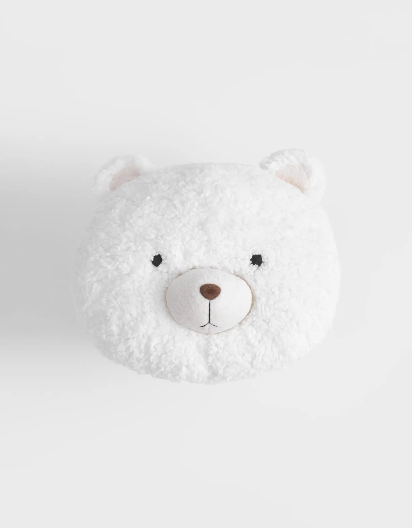 Подушка декоративная, 30х25 см, плюш, белая, Медведь, Bear, image-0