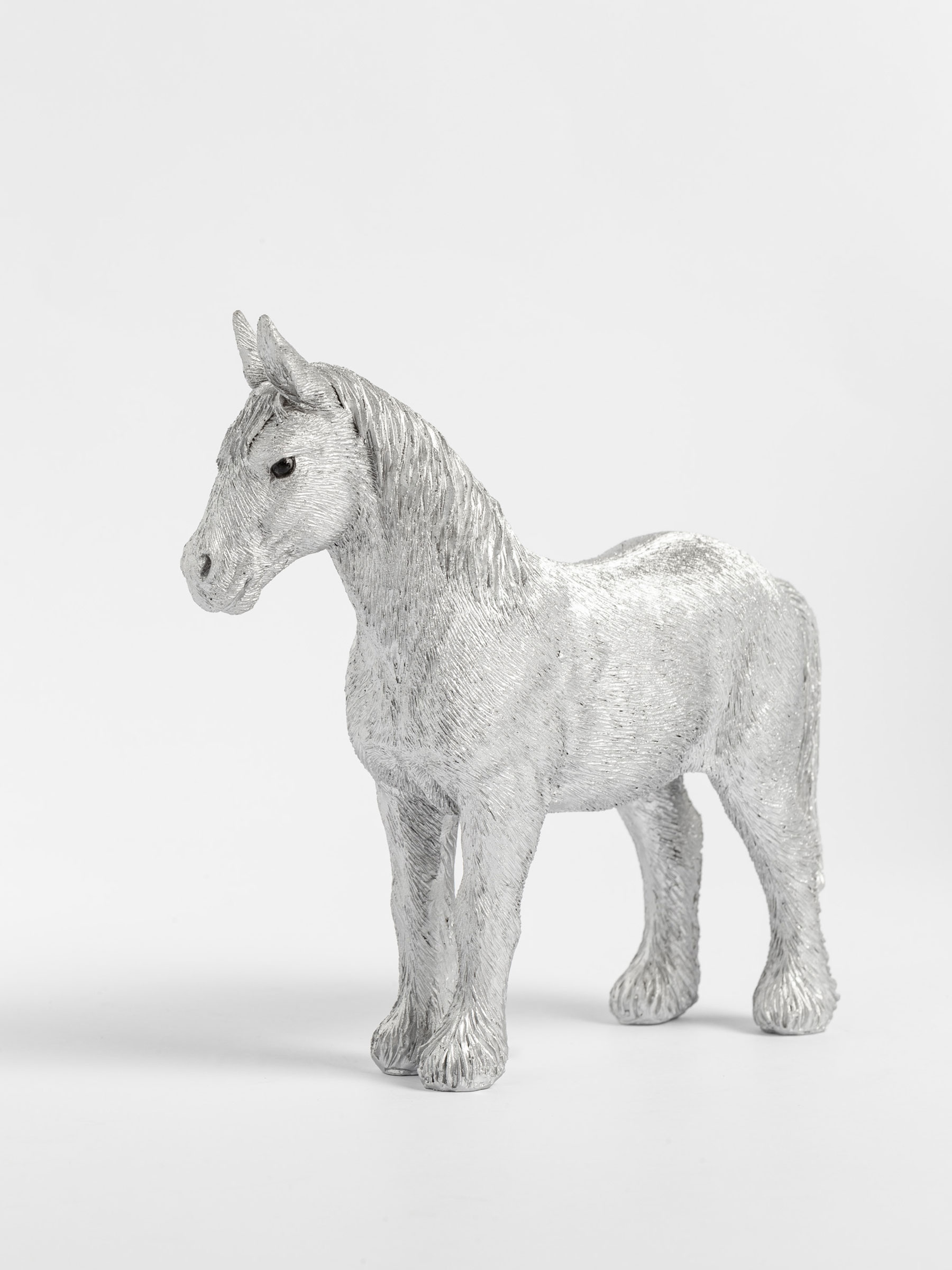 Мүсінше, 17х16 см, полирезин, күміс, Жылқы, Horse silver, image-0