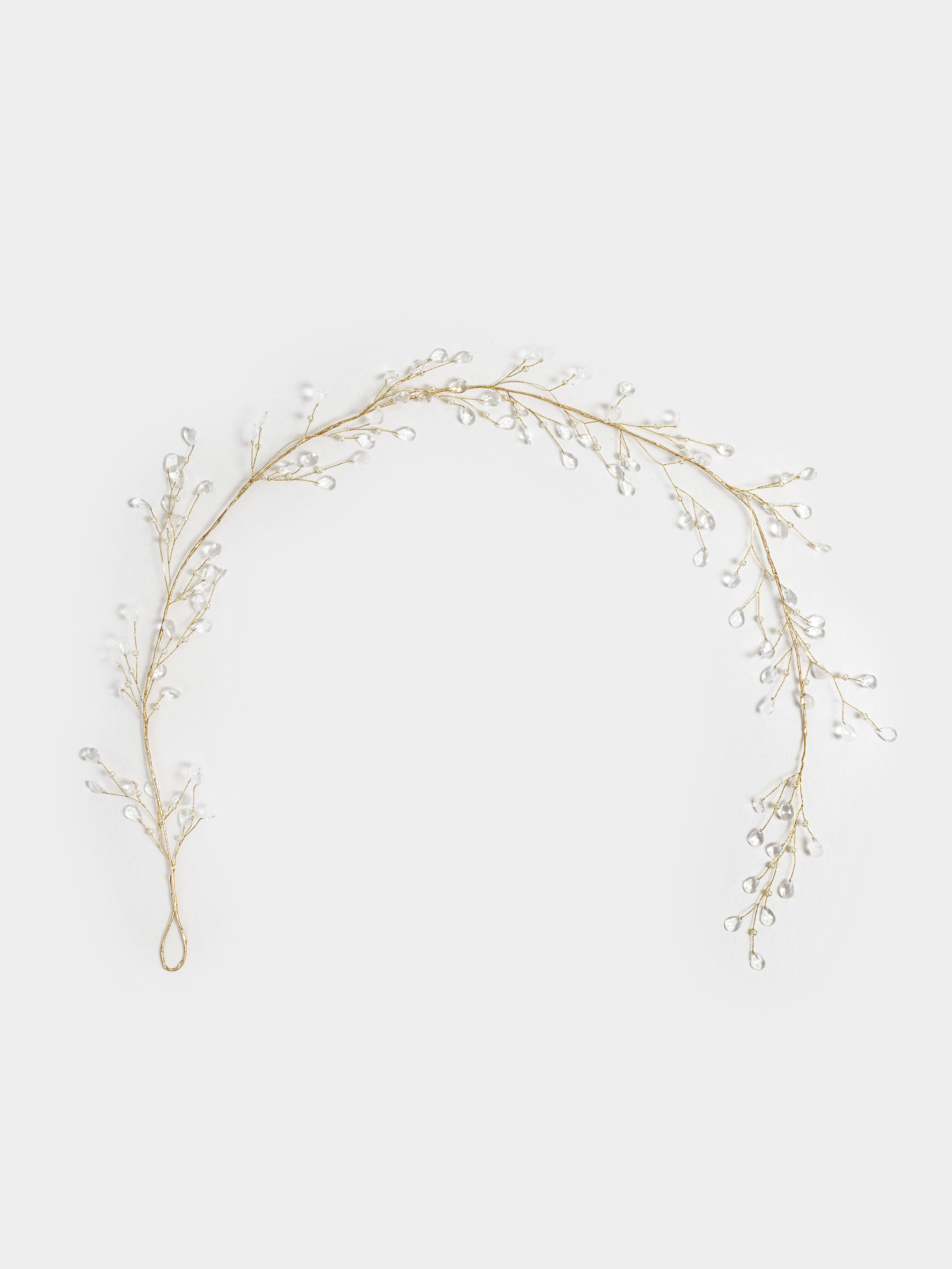 Сәндік бұтақ-гирлянд, 1,2 м, акрил/металл, Күміс кристалдар, Crystal decor, image-0
