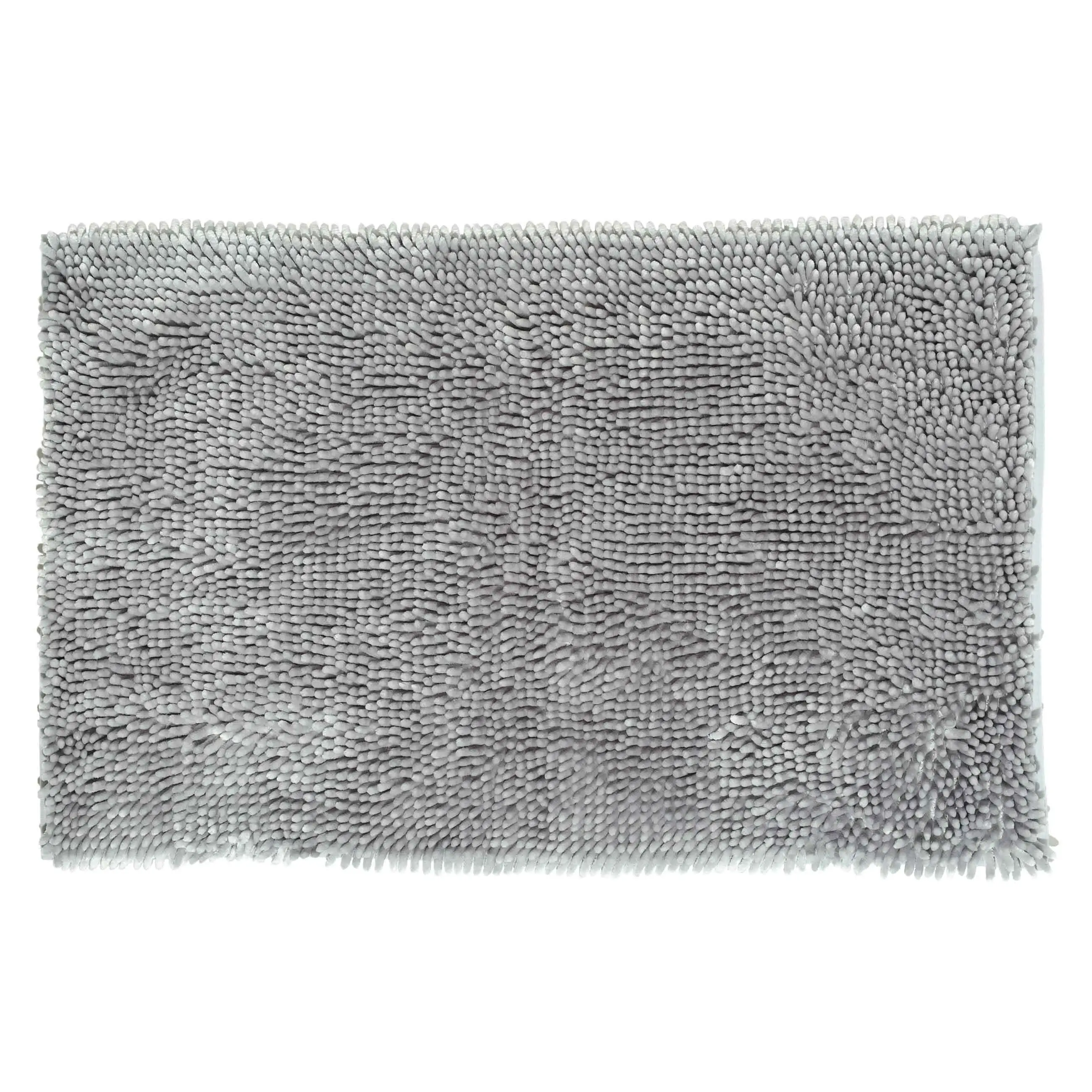Коврик, 50х80 см, противоскользящий, полиэстер, серый, Fluff, image-0