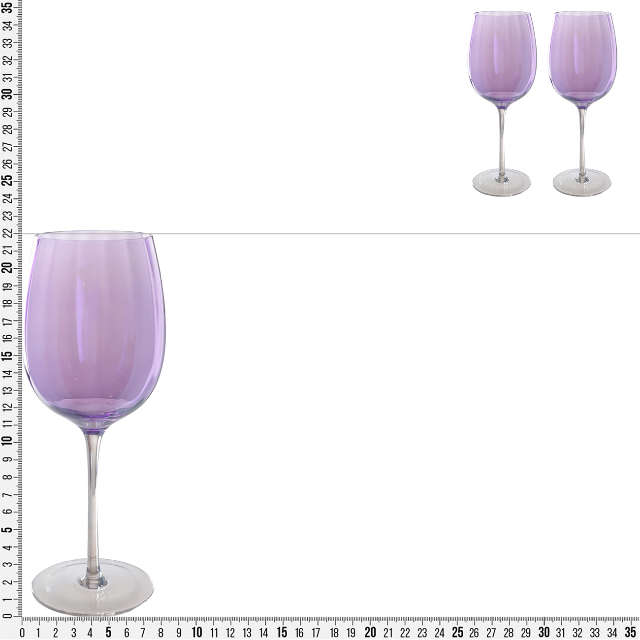 Шарап стаканы, 470 мл, 2 дана, шыны, күлгін, Filo R color изображение № 3