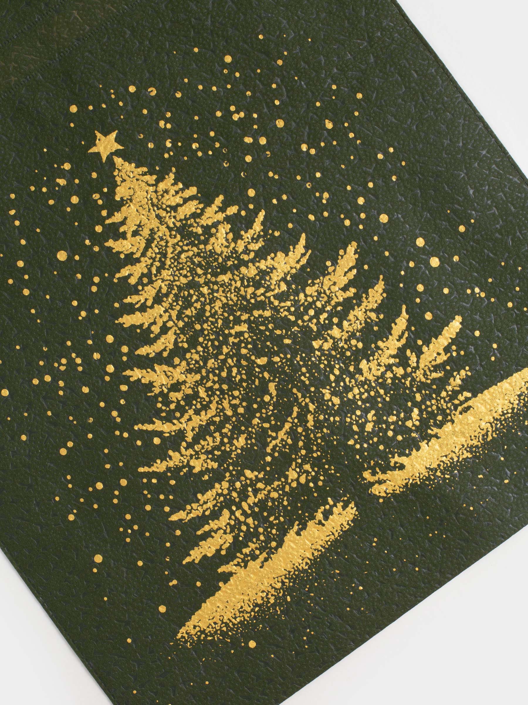 Мешок подарочный, 40х56 см, с завязками, полипропилен, зеленый, Ель, Night spruce, image-1