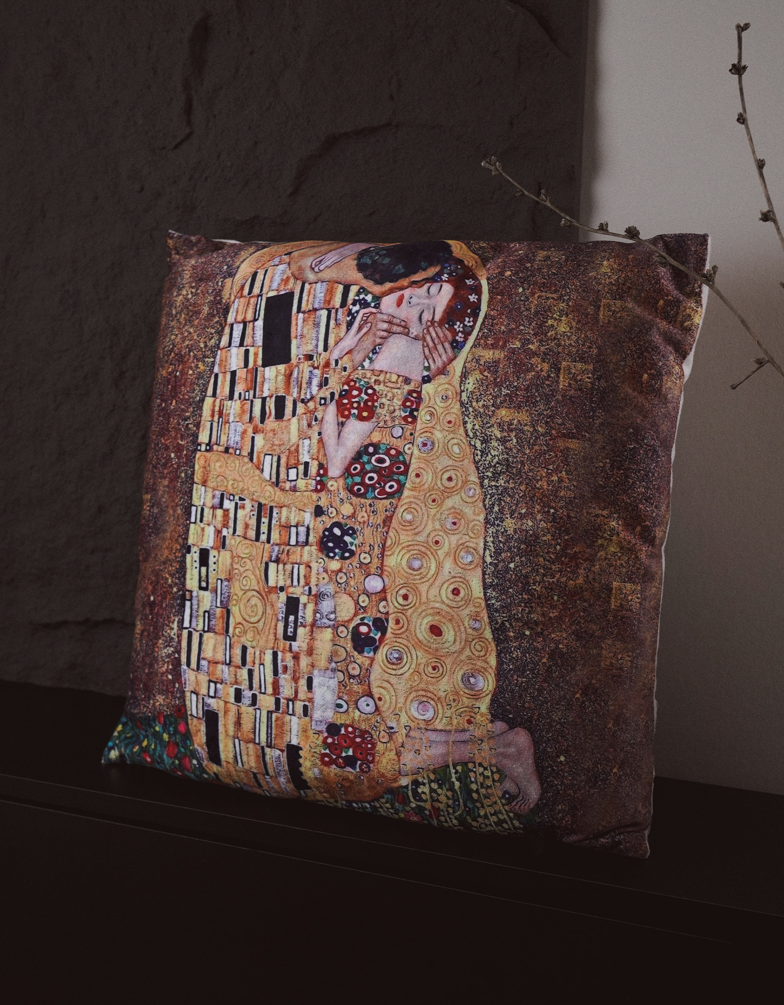 Сәндік жастық, 45х45 см, полиэстер, Сүйісу, Климт, Art сүйісу, image-3