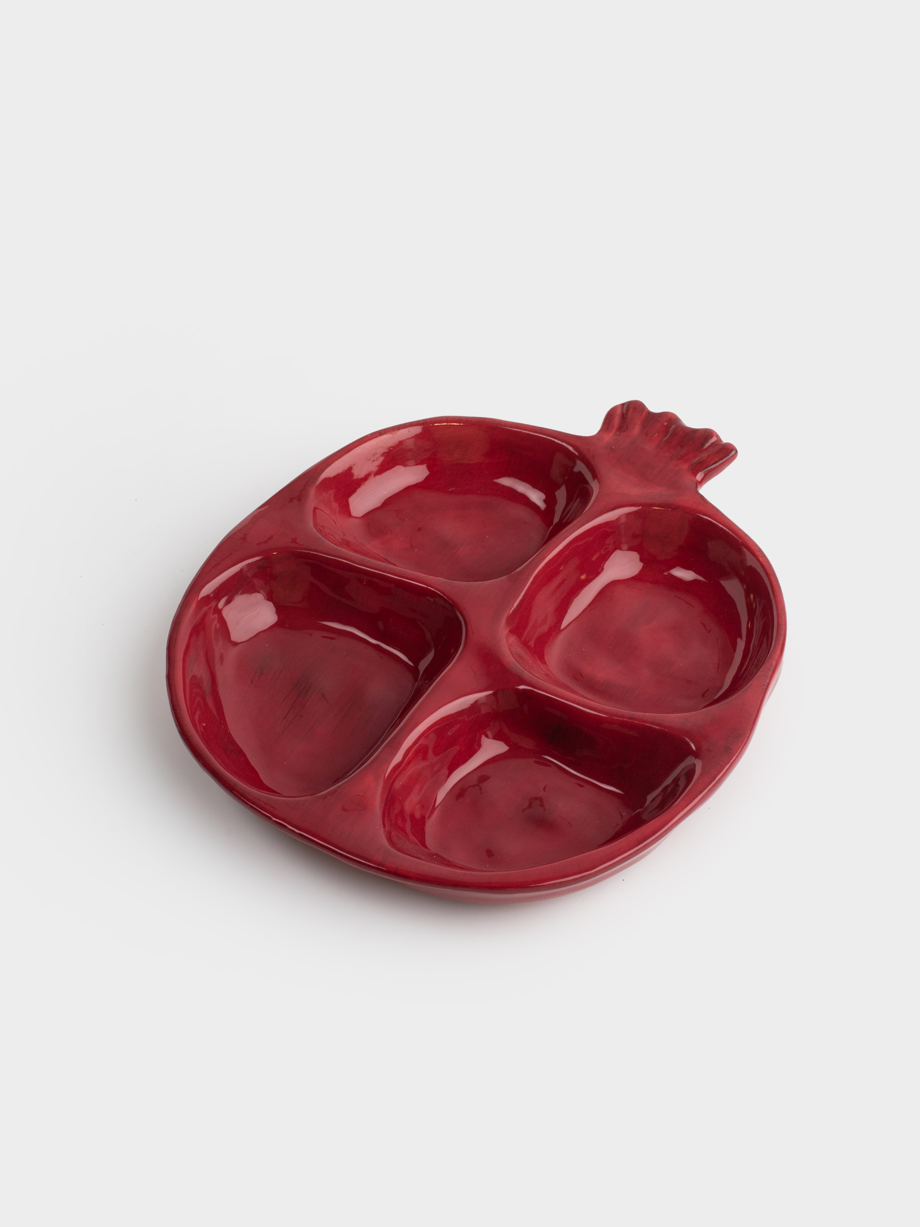 Менажница, 17х19 см, 4 отд, керамика, бордовая, Гранат, Pomegranate, image-1