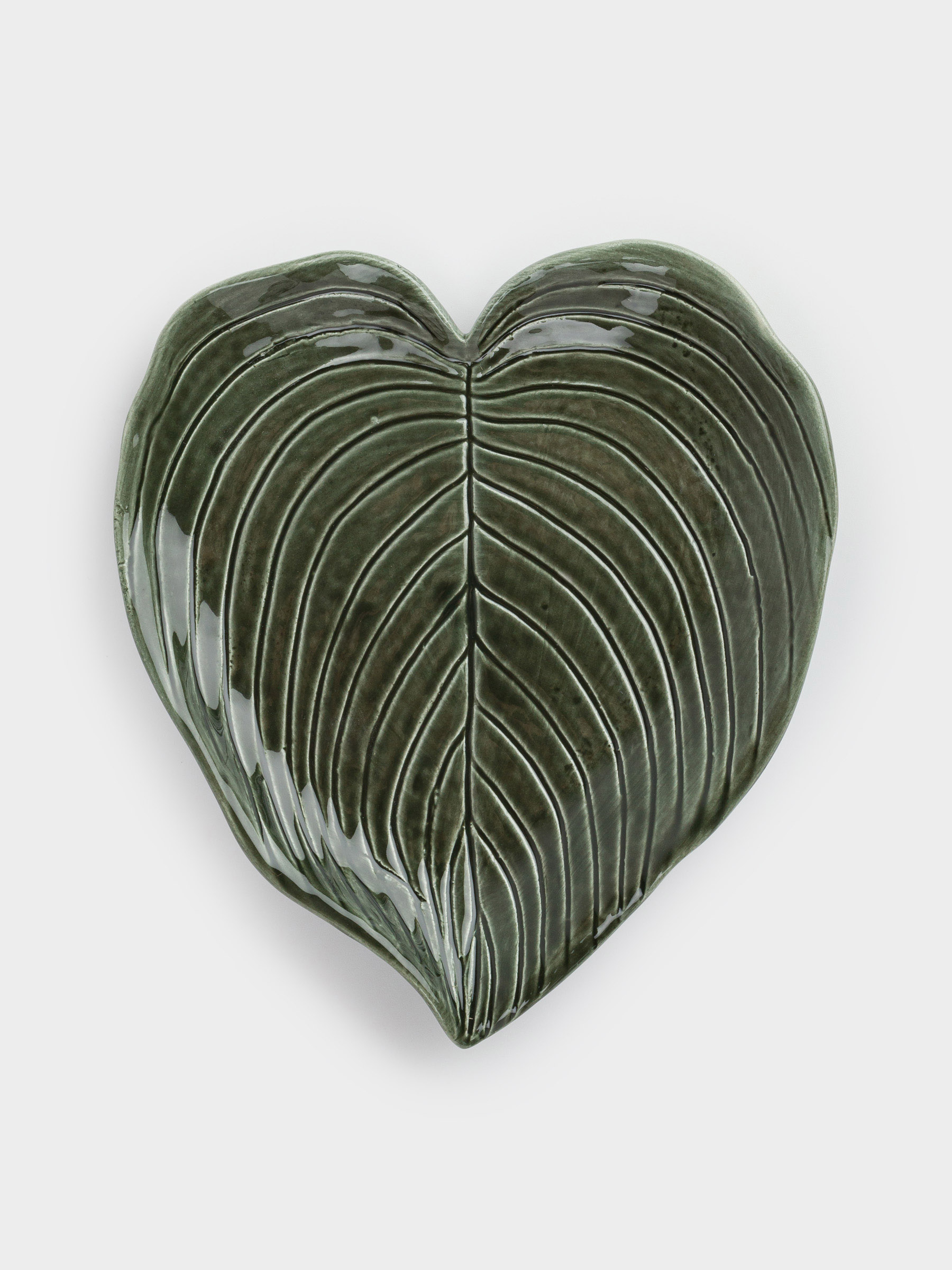 Блюдо декоративное, 17х15 см, керамика, зеленое, Тропический лист, Tropical, image-3