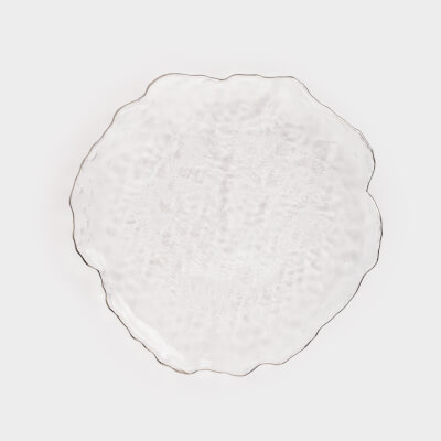 Блюдо, 30 см, стекло, с серебристым кантом, Nautilus silver ,image-0